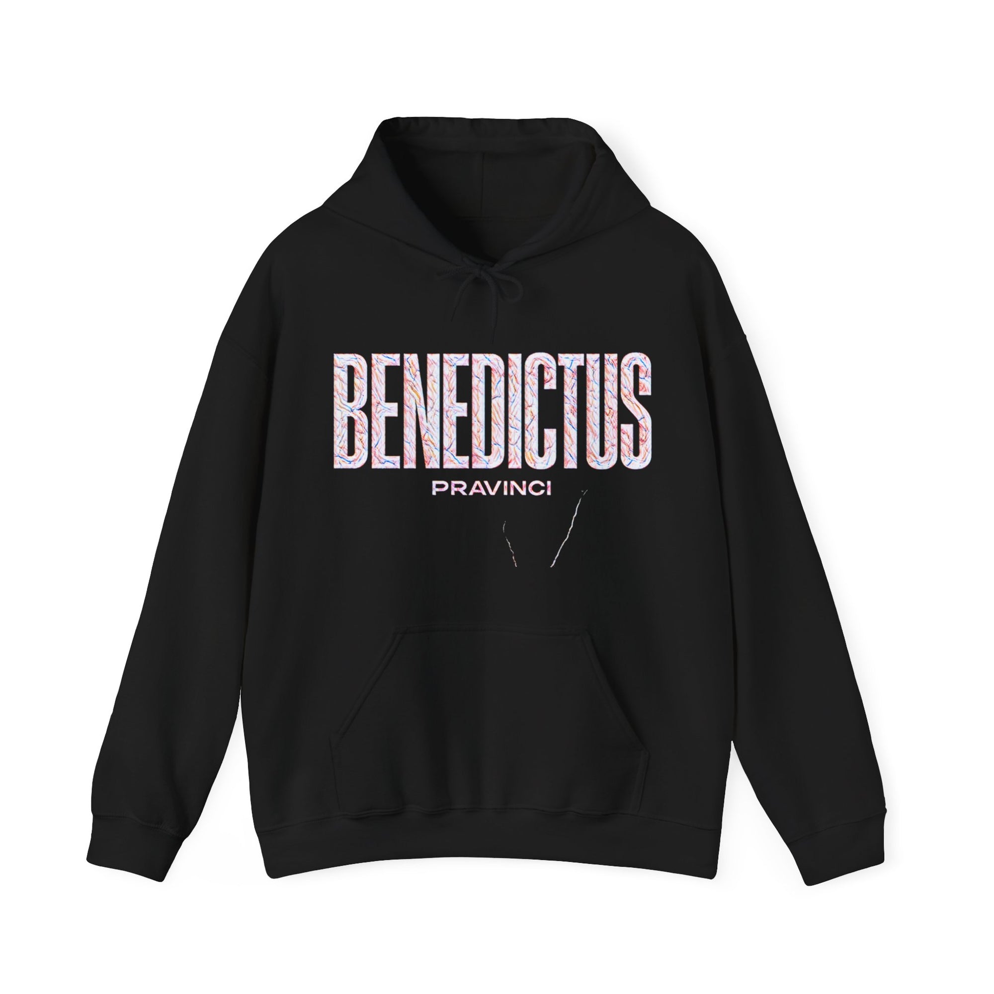 Pravinci Benedictus Labor Iridescente – Black Hooded Sweatshirt