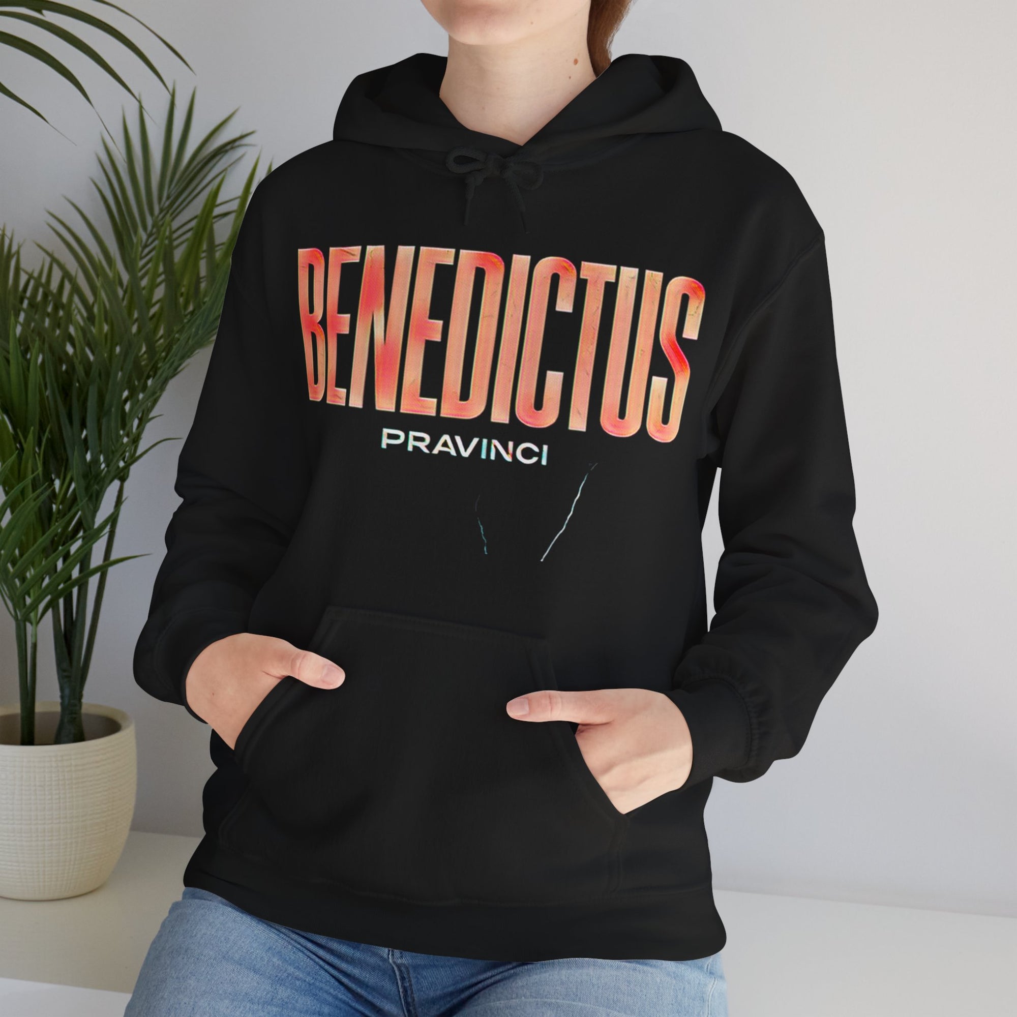 Pravinci Benedictus Labor Iridescente – Black Hooded Sweatshirt