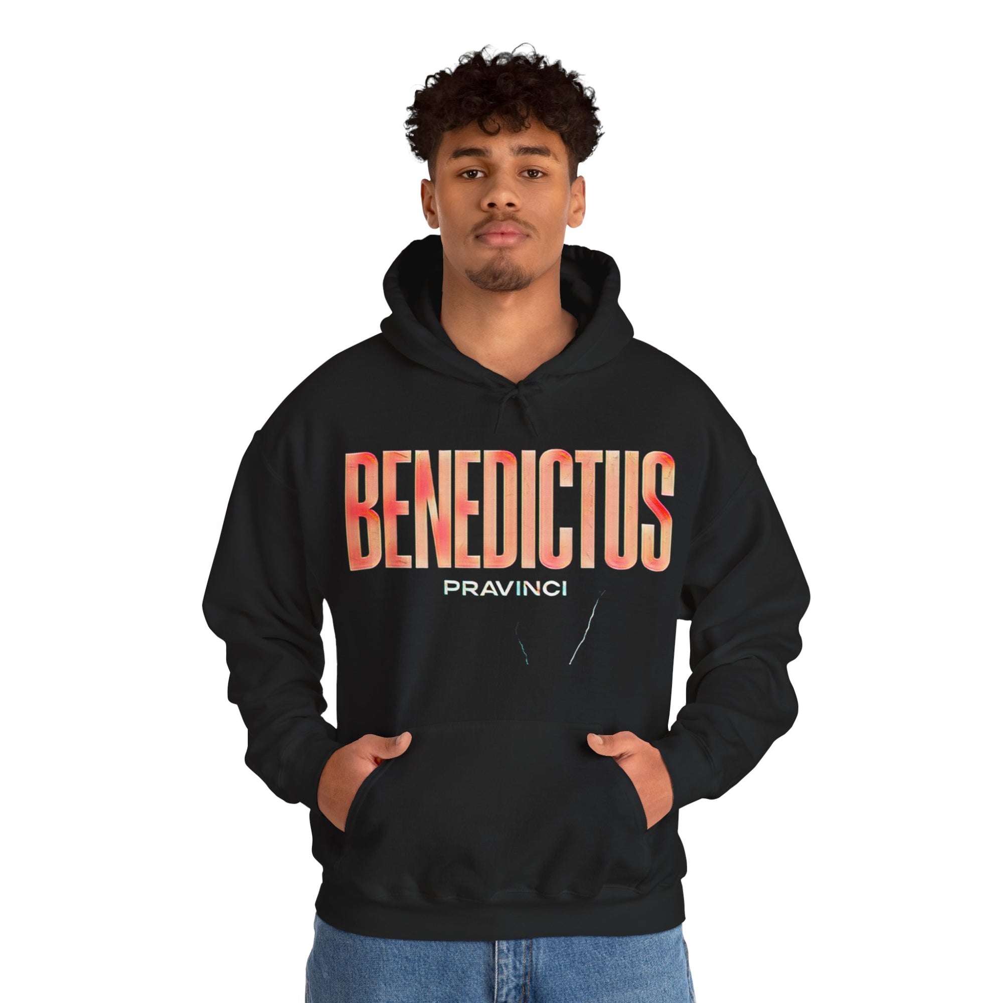 Pravinci Benedictus Labor Iridescente – Black Hooded Sweatshirt