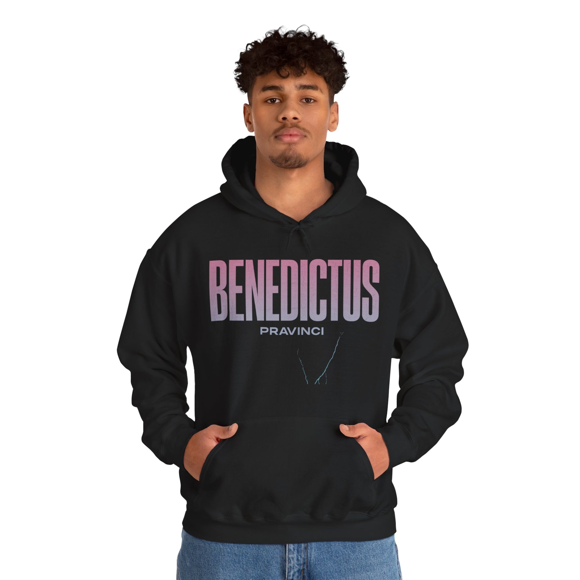 Pravinci Benedictus Labor Iridescente – Black Hooded Sweatshirt