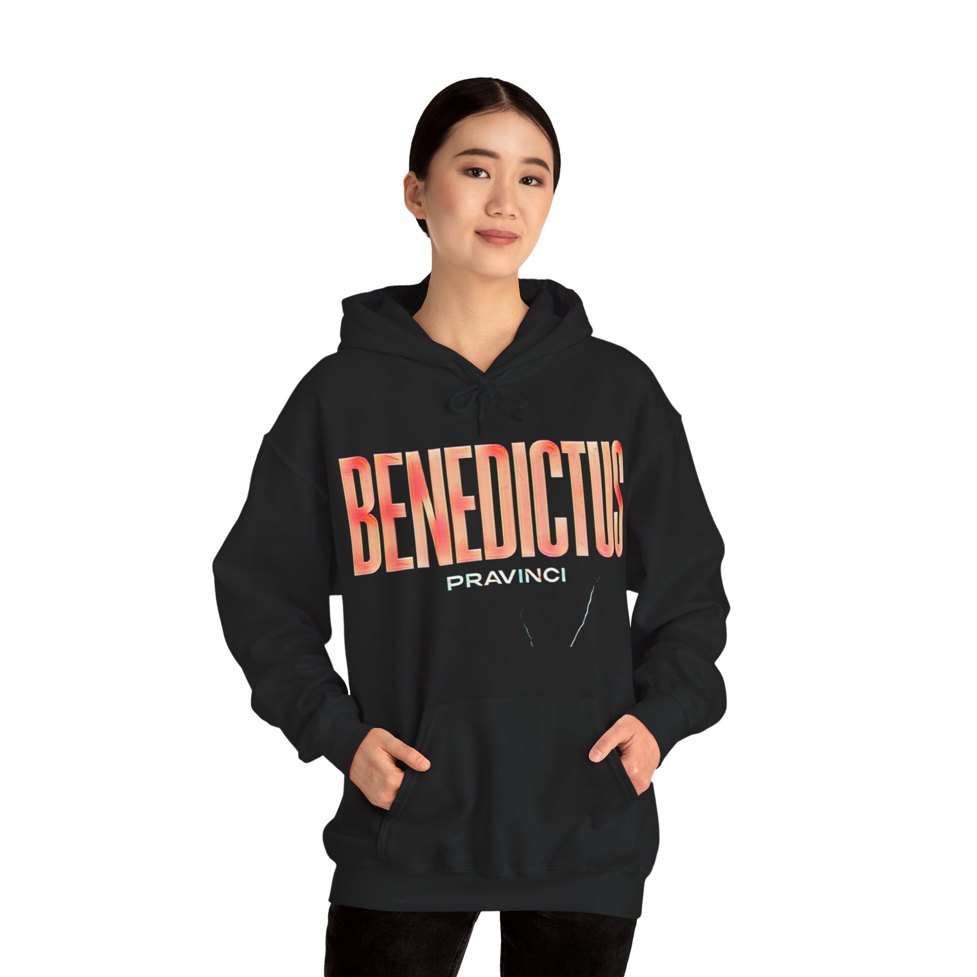 Pravinci Benedictus Labor Iridescente – Black Hooded Sweatshirt