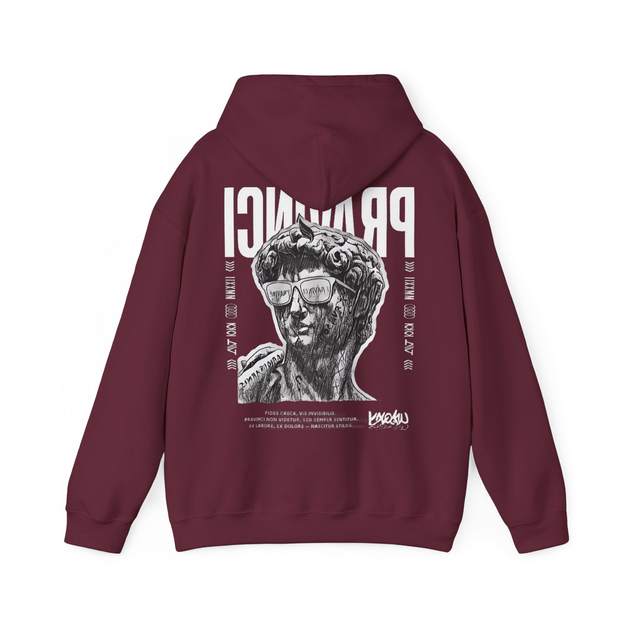 Pravinci Caecifides Monocromia – Maroon Hooded Sweatshirt