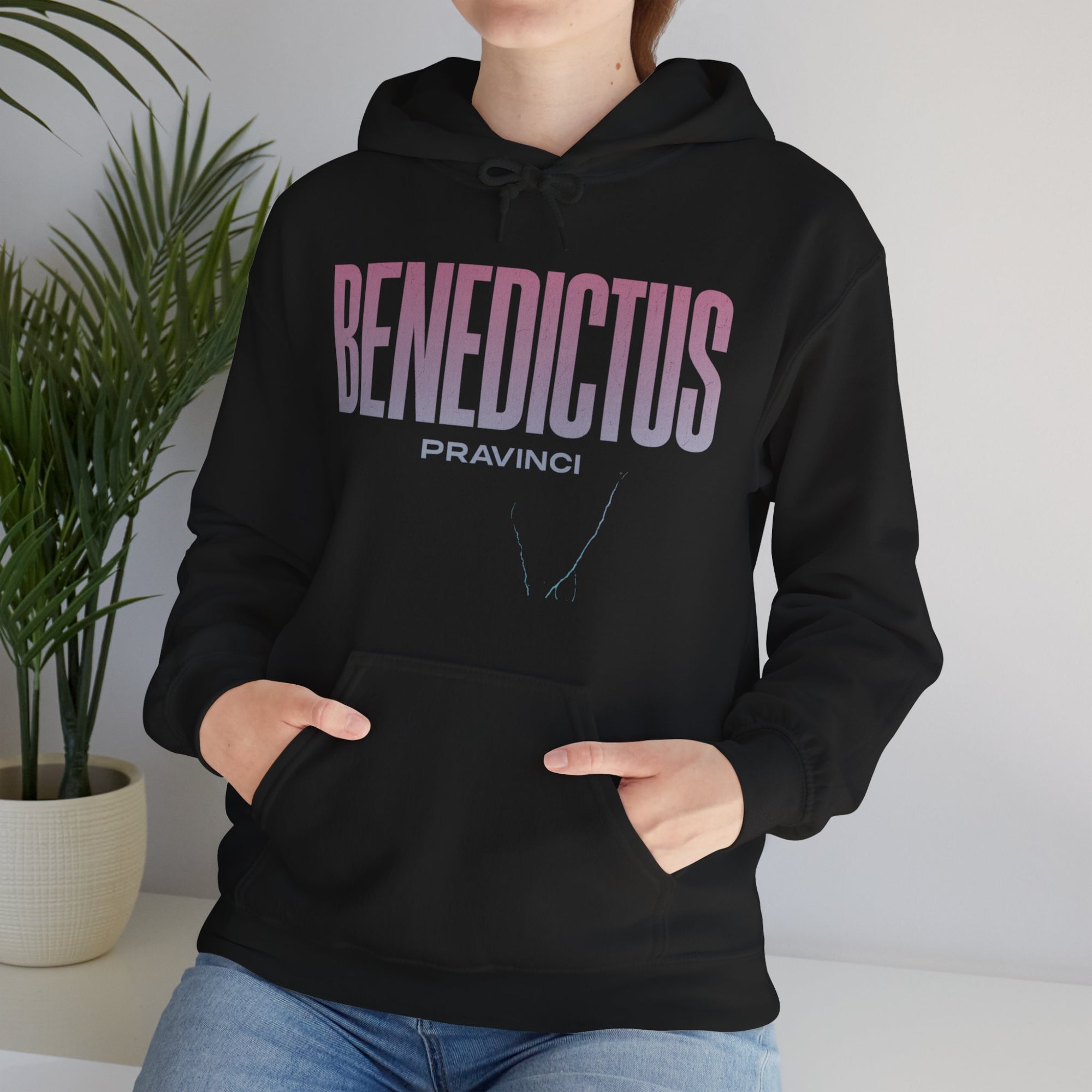 Pravinci Benedictus Labor Iridescente – Black Hooded Sweatshirt