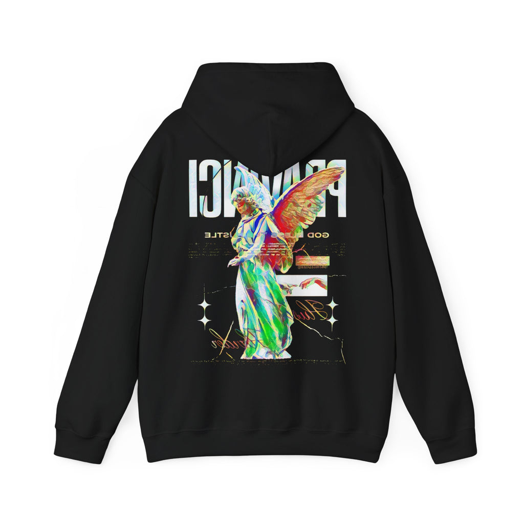 Pravinci Benedictus Labor Iridescente – Black Hooded Sweatshirt
