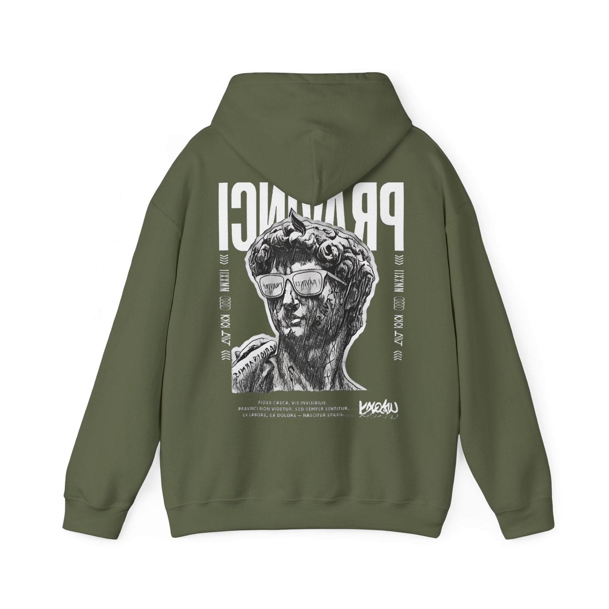 Pravinci Caecifides Monocromia – Olive Green Hooded Sweatshirt