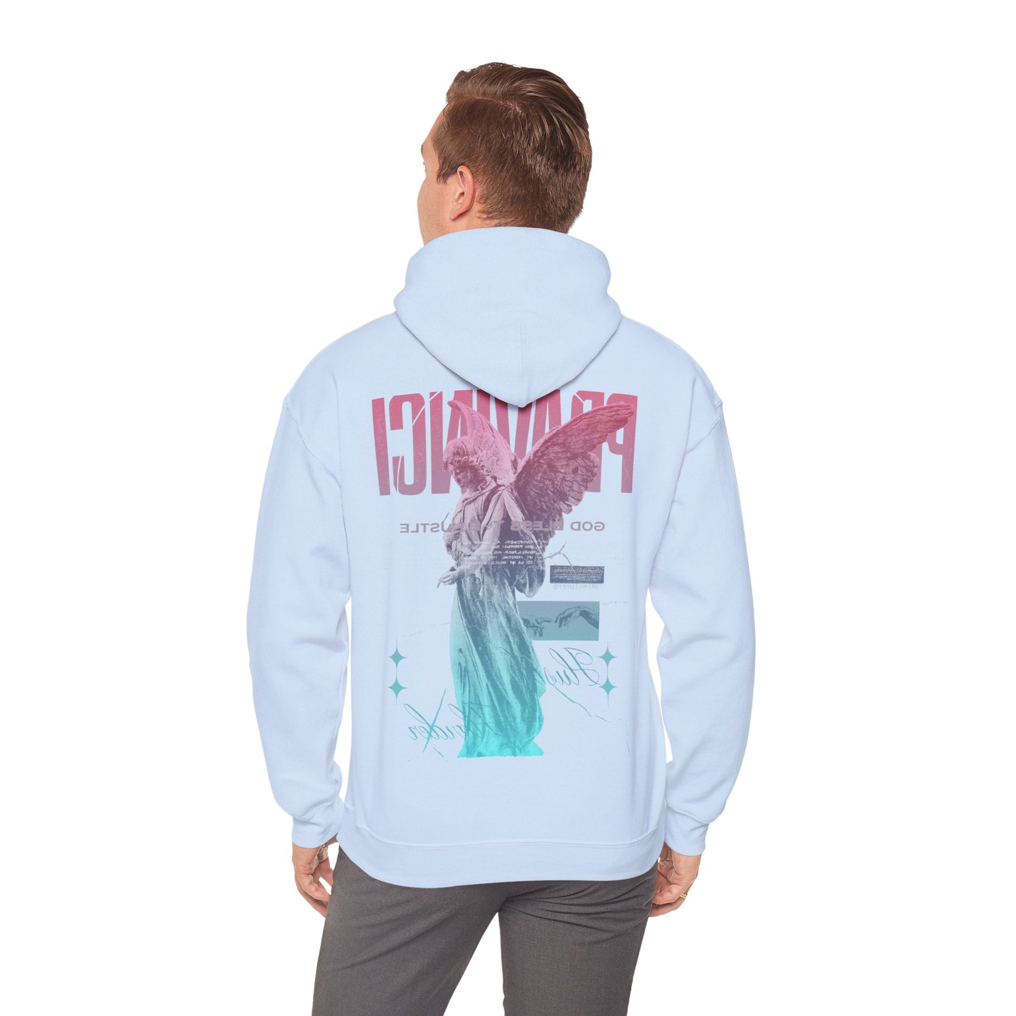 Pravinci Benedictus Labor Iridescente – Light Blue Hooded Sweatshirt