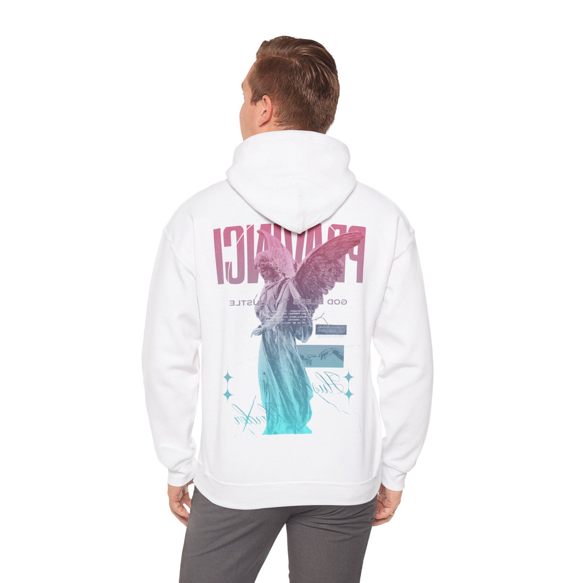 Pravinci Benedictus Labor Iridescente – White Hooded Sweatshirt