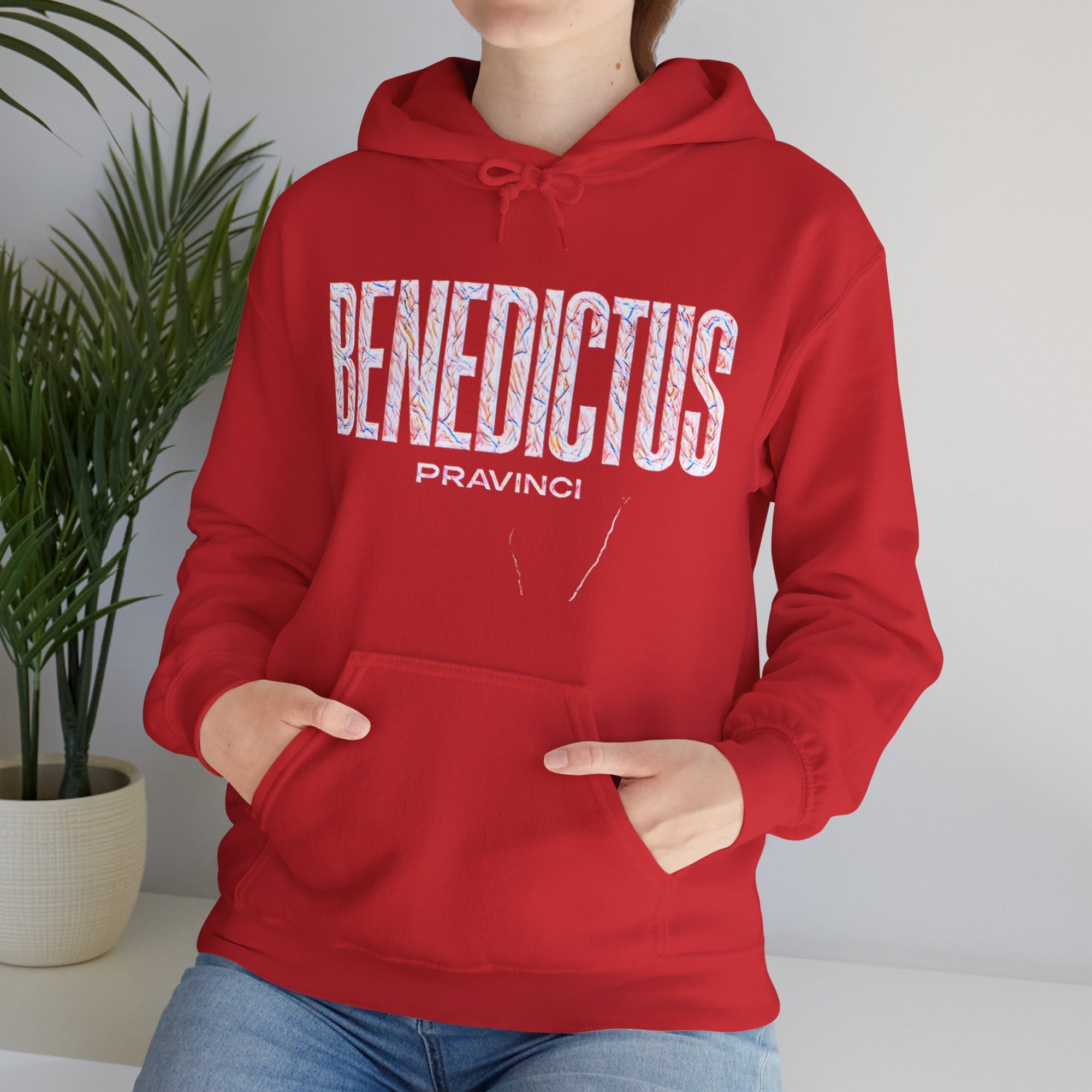 Pravinci Benedictus Labor Iridescente – Red Hooded Sweatshirt