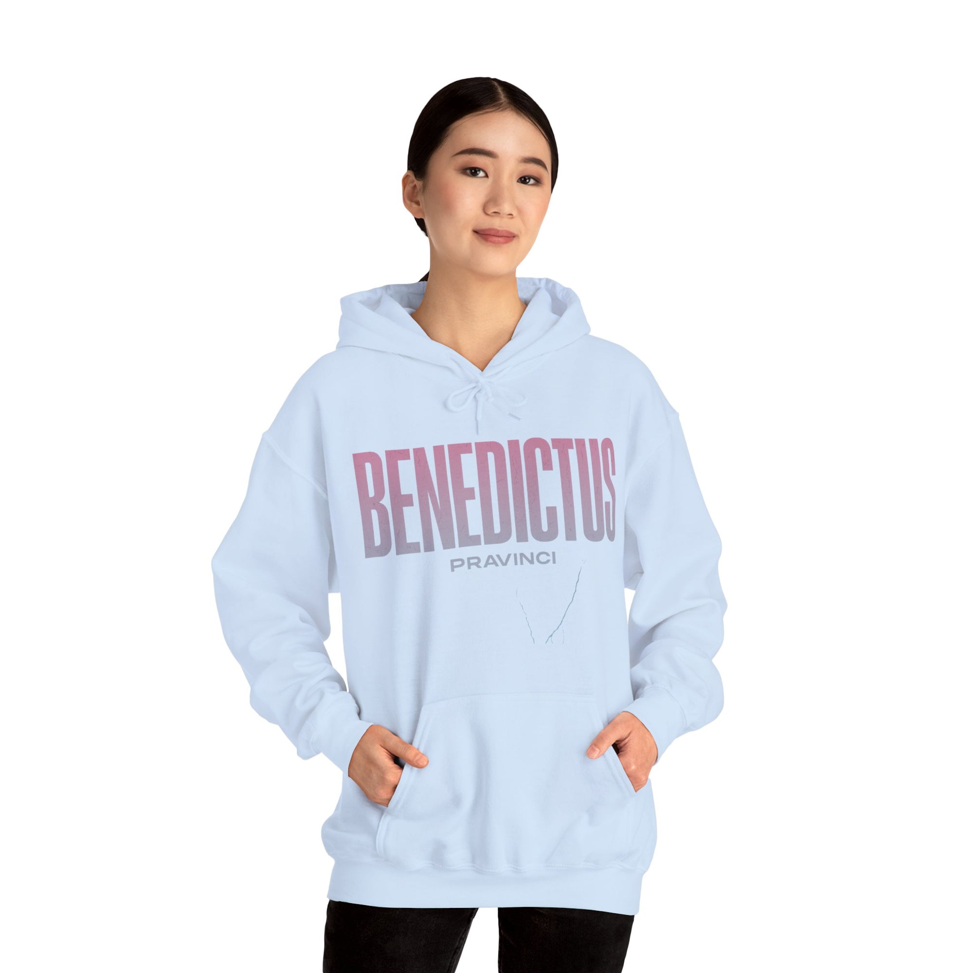 Pravinci Benedictus Labor Iridescente – Light Blue Hooded Sweatshirt