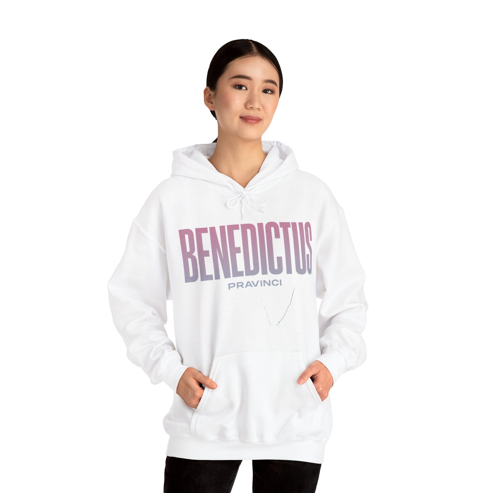 Pravinci Benedictus Labor Iridescente – White Hooded Sweatshirt