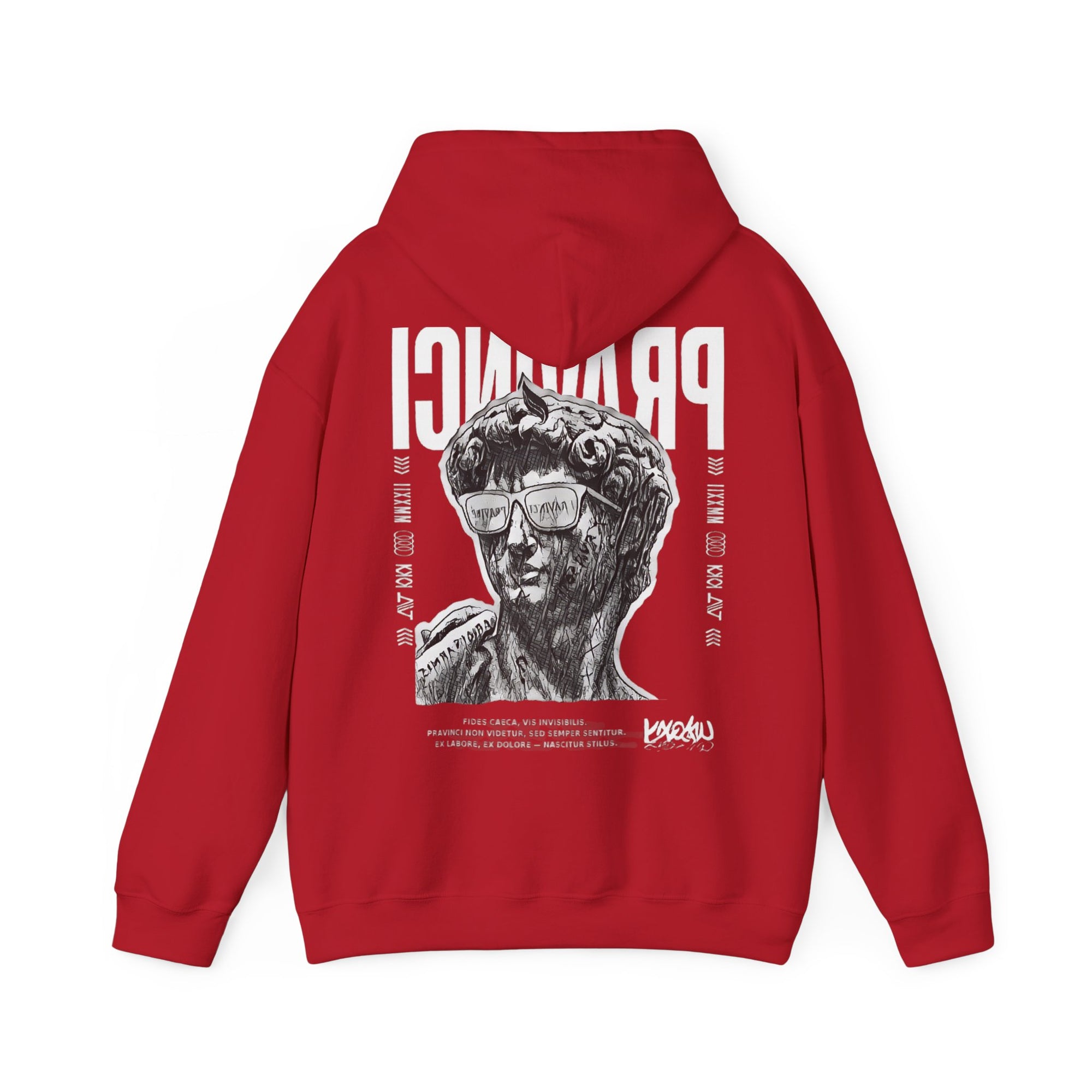 Pravinci Caecifides Monocromia – Cherry Red Hooded Sweatshirt