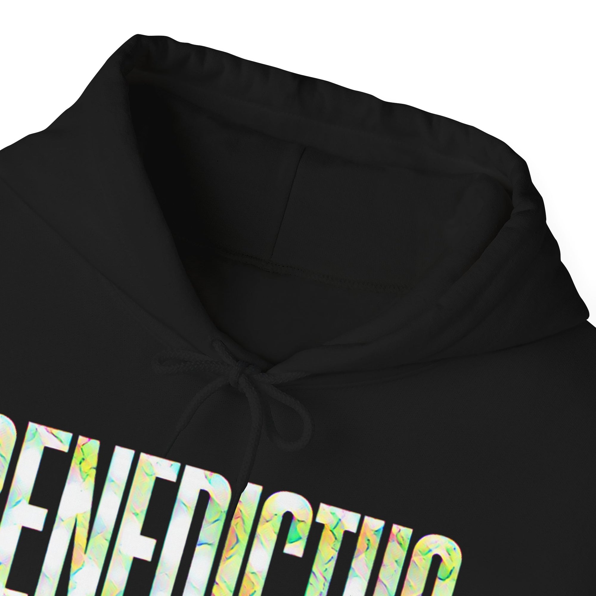 Pravinci Benedictus Labor Iridescente – Black Hooded Sweatshirt