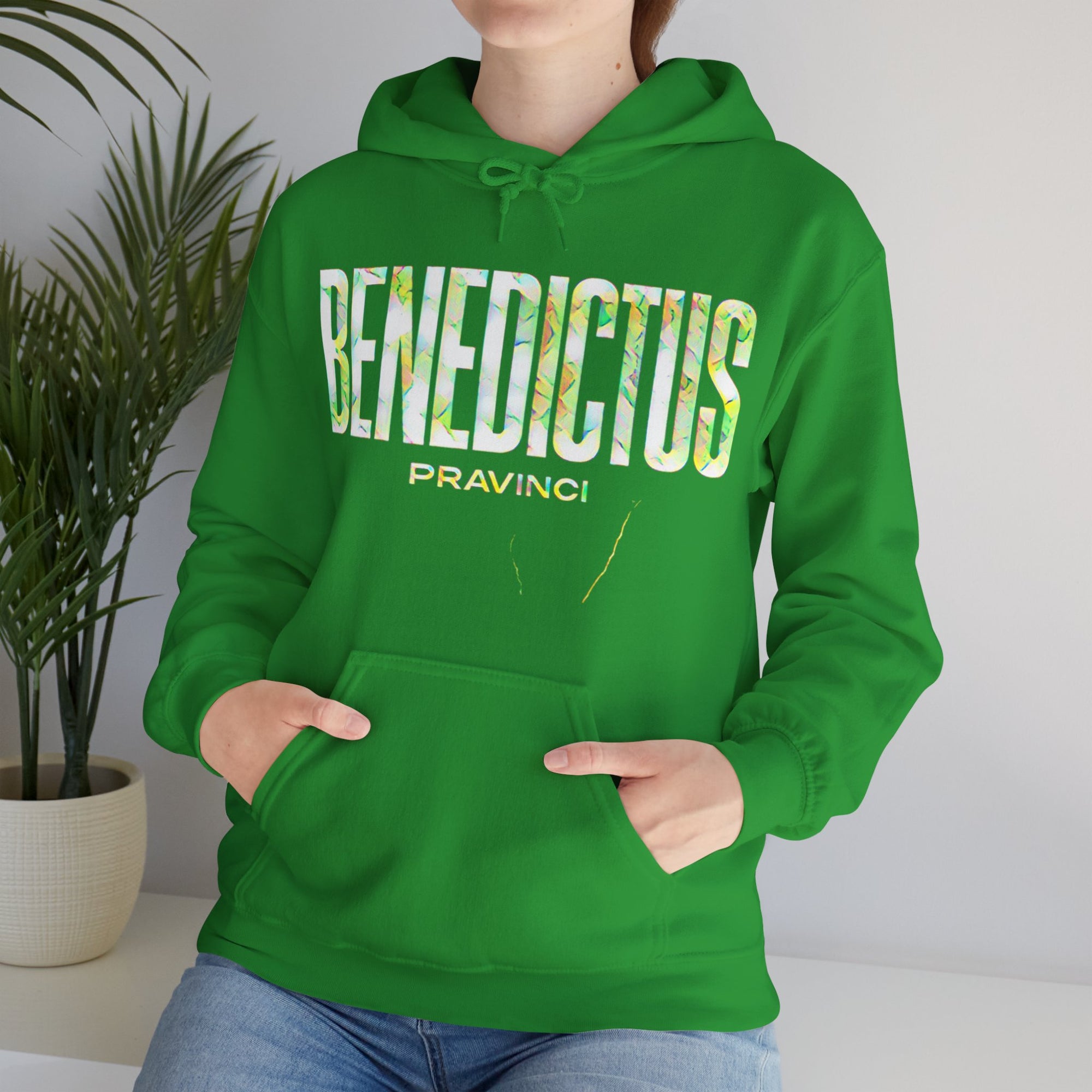 Pravinci Benedictus Labor Iridescente – Green Hooded Sweatshirt