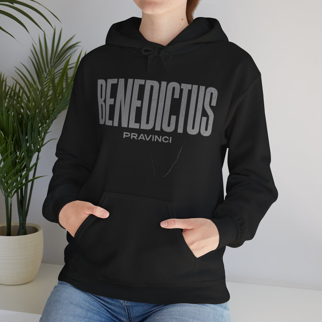 Pravinci Benedictus Labor Monocromia – Black Hooded Sweatshirt