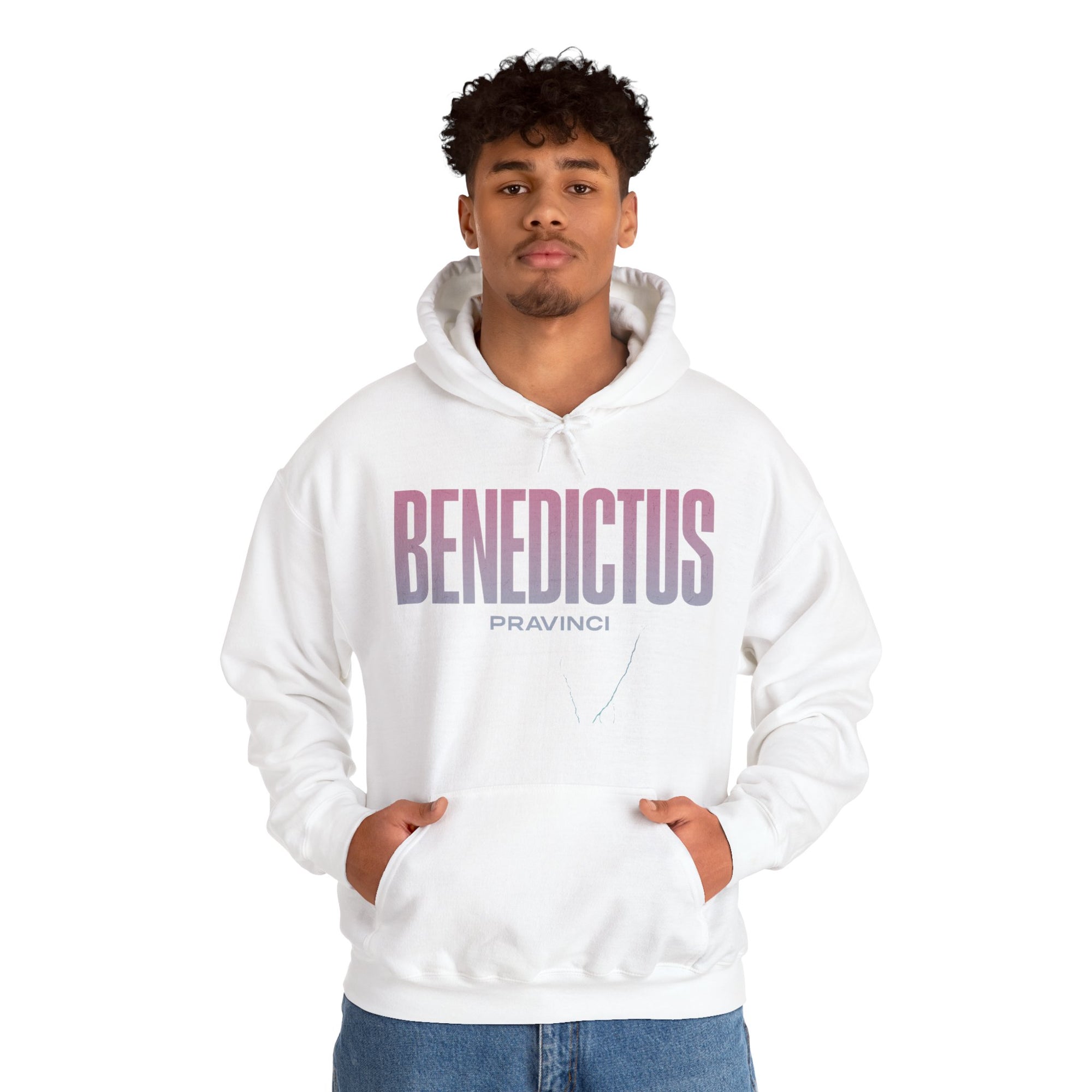 Pravinci Benedictus Labor Iridescente – White Hooded Sweatshirt