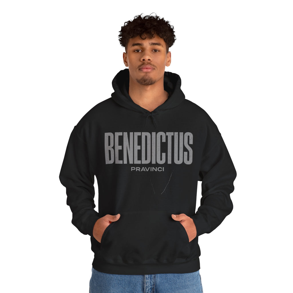 Pravinci Benedictus Labor Monocromia – Black Hooded Sweatshirt