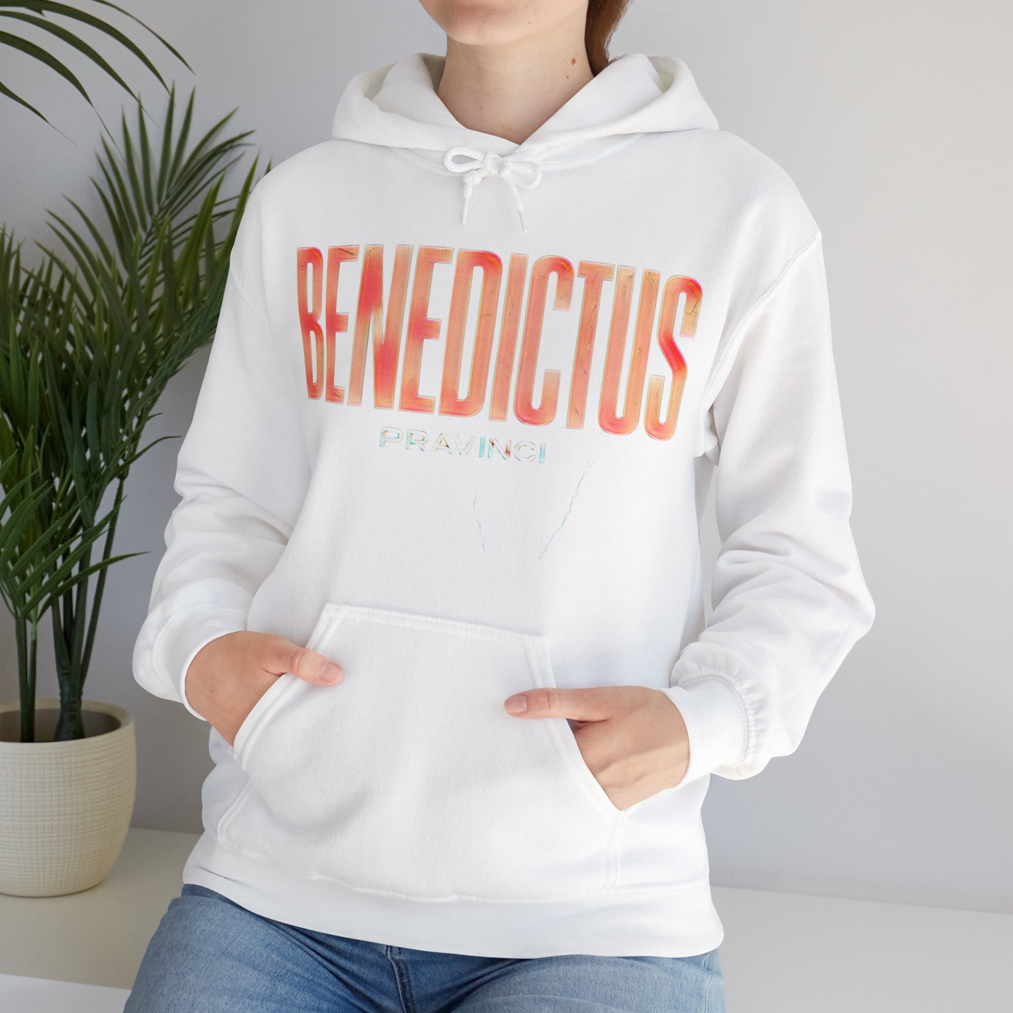 Pravinci Benedictus Labor Iridescente – White Hooded Sweatshirt