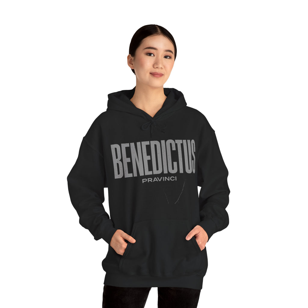 Pravinci Benedictus Labor Monocromia – Black Hooded Sweatshirt