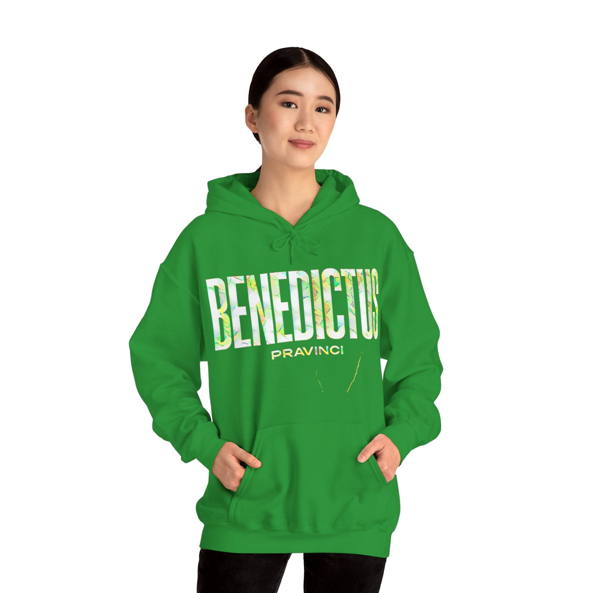 Pravinci Benedictus Labor Iridescente – Green Hooded Sweatshirt