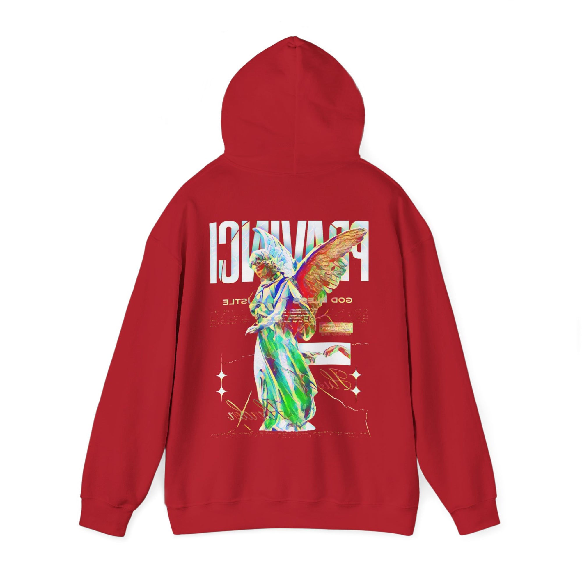 Pravinci Benedictus Labor Iridescente – Red Hooded Sweatshirt