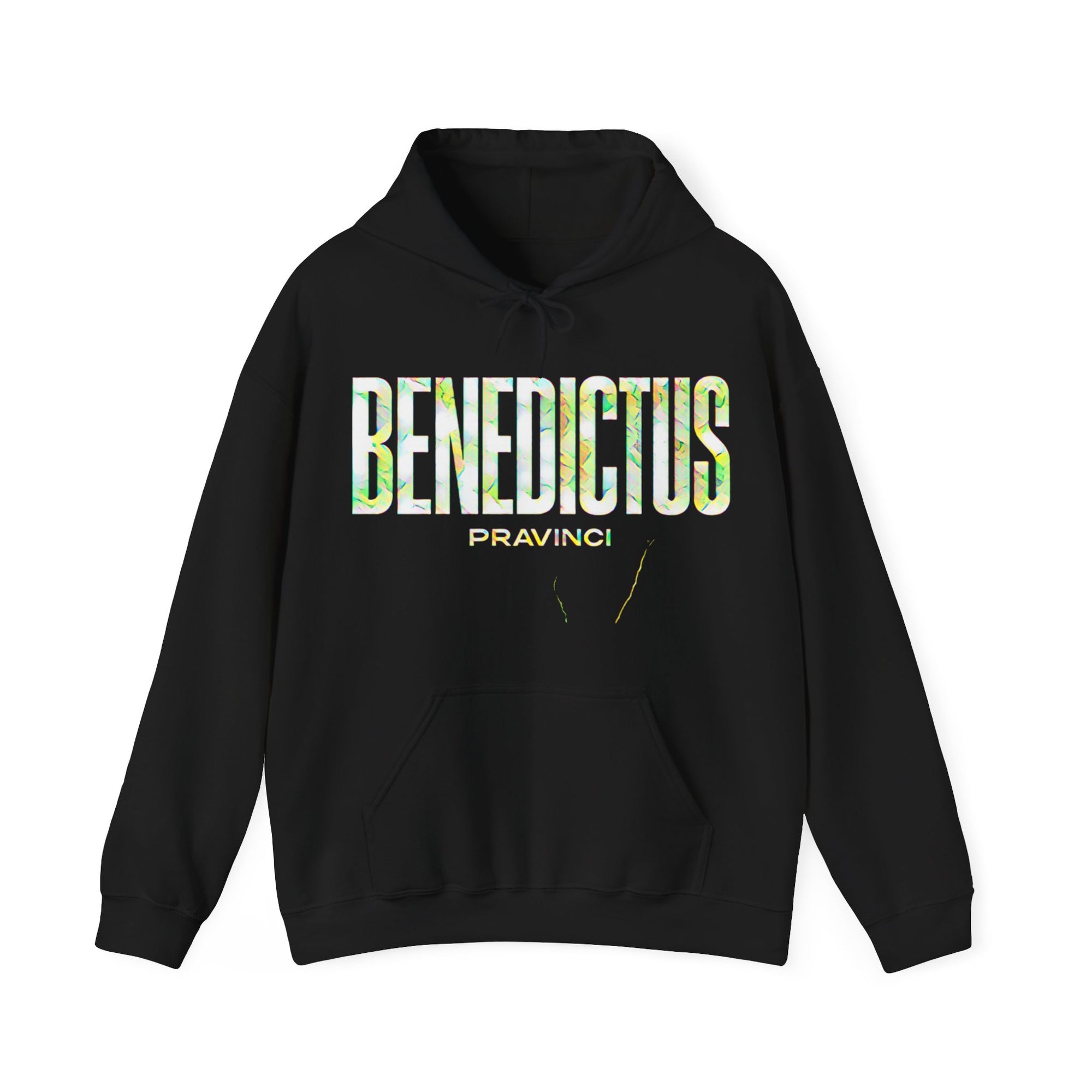 Pravinci Benedictus Labor Iridescente – Black Hooded Sweatshirt