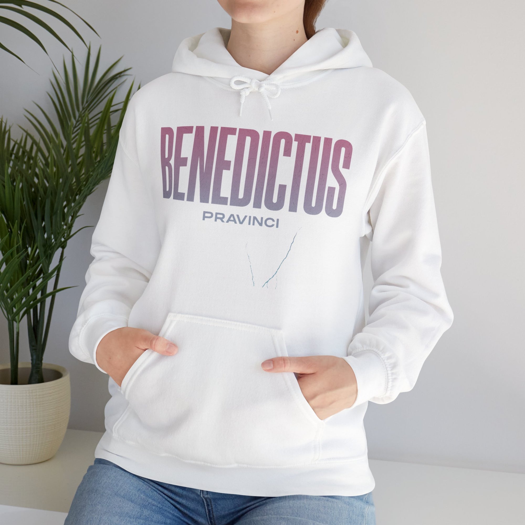 Pravinci Benedictus Labor Iridescente – White Hooded Sweatshirt