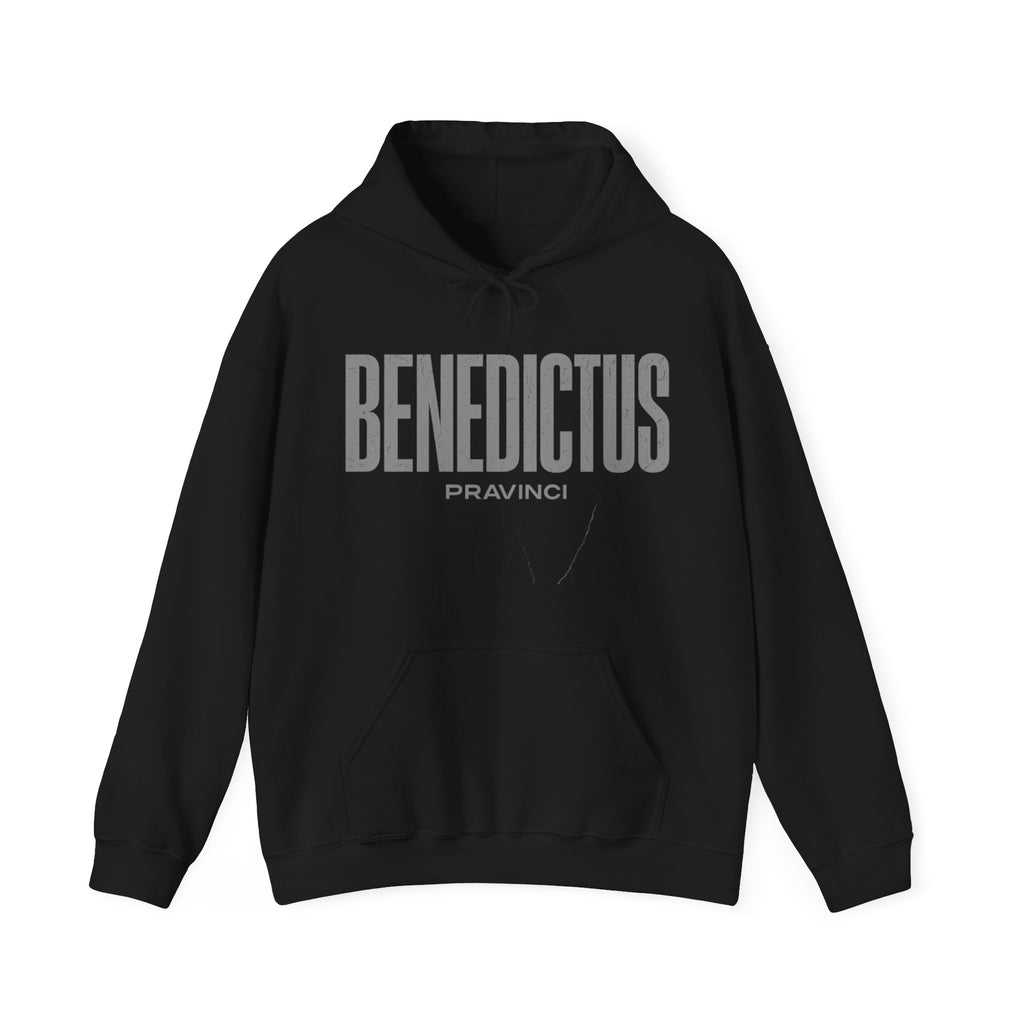 Pravinci Benedictus Labor Monocromia – Black Hooded Sweatshirt