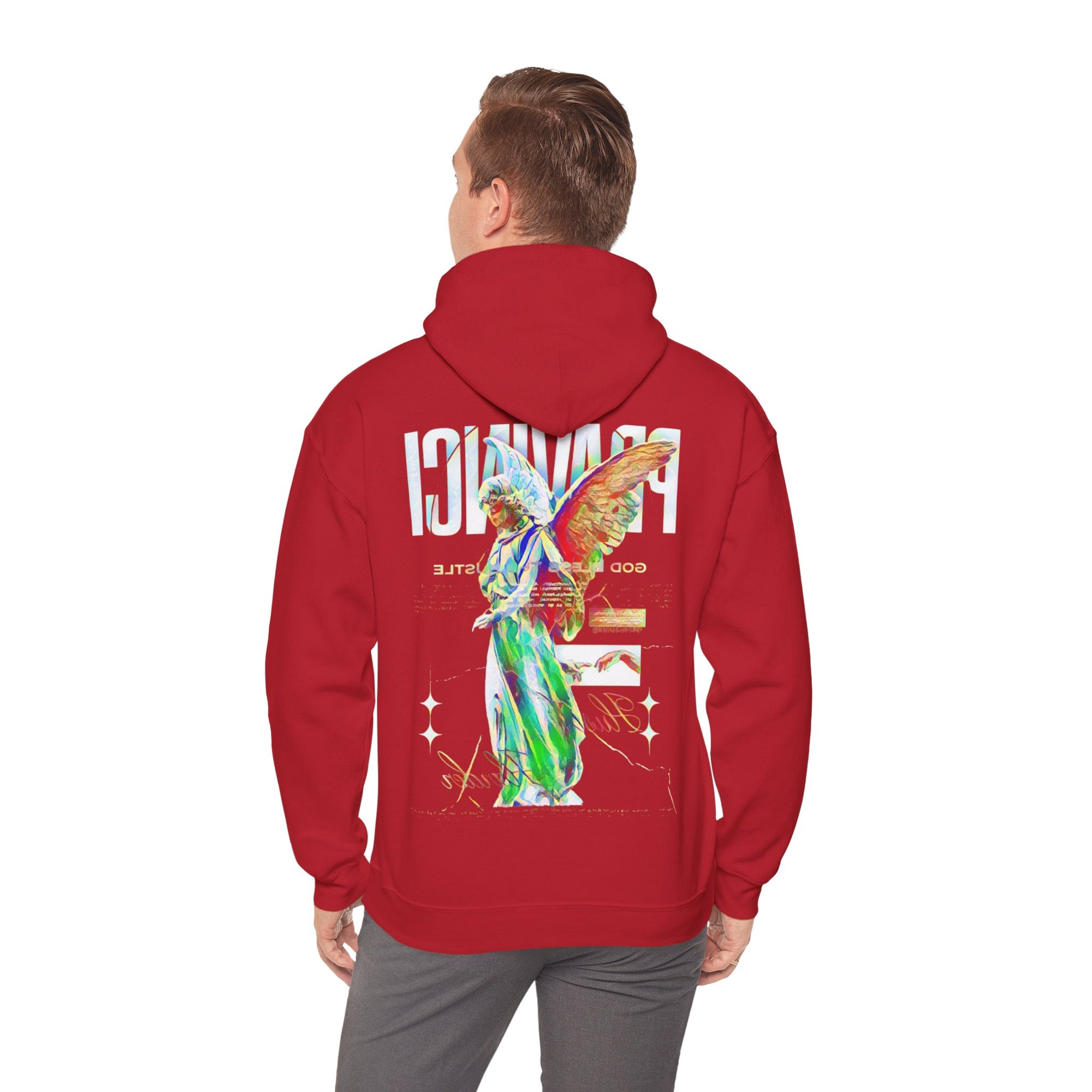 Pravinci Benedictus Labor Iridescente – Red Hooded Sweatshirt