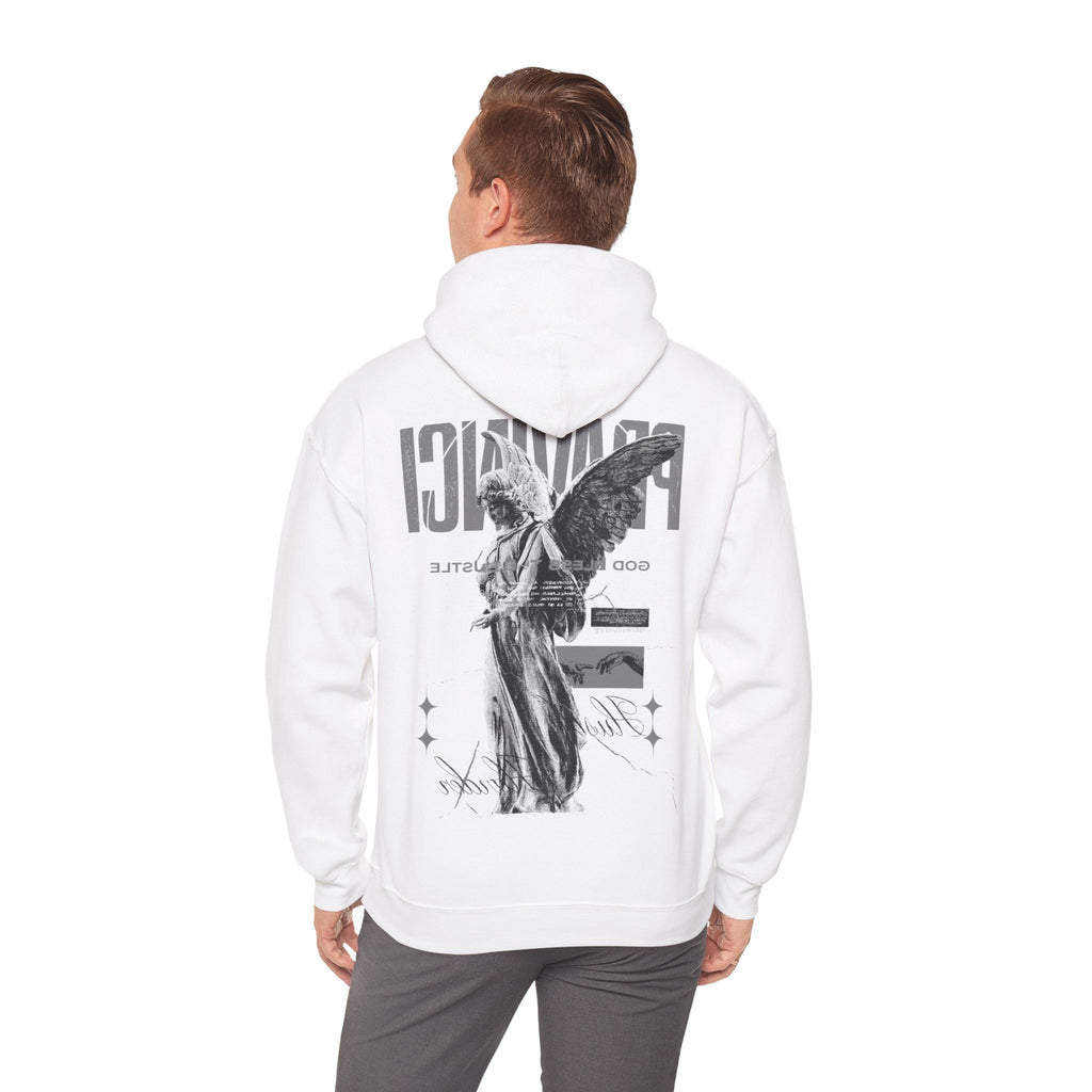 Pravinci Benedictus Labor Monocromia – White Hooded Sweatshirt