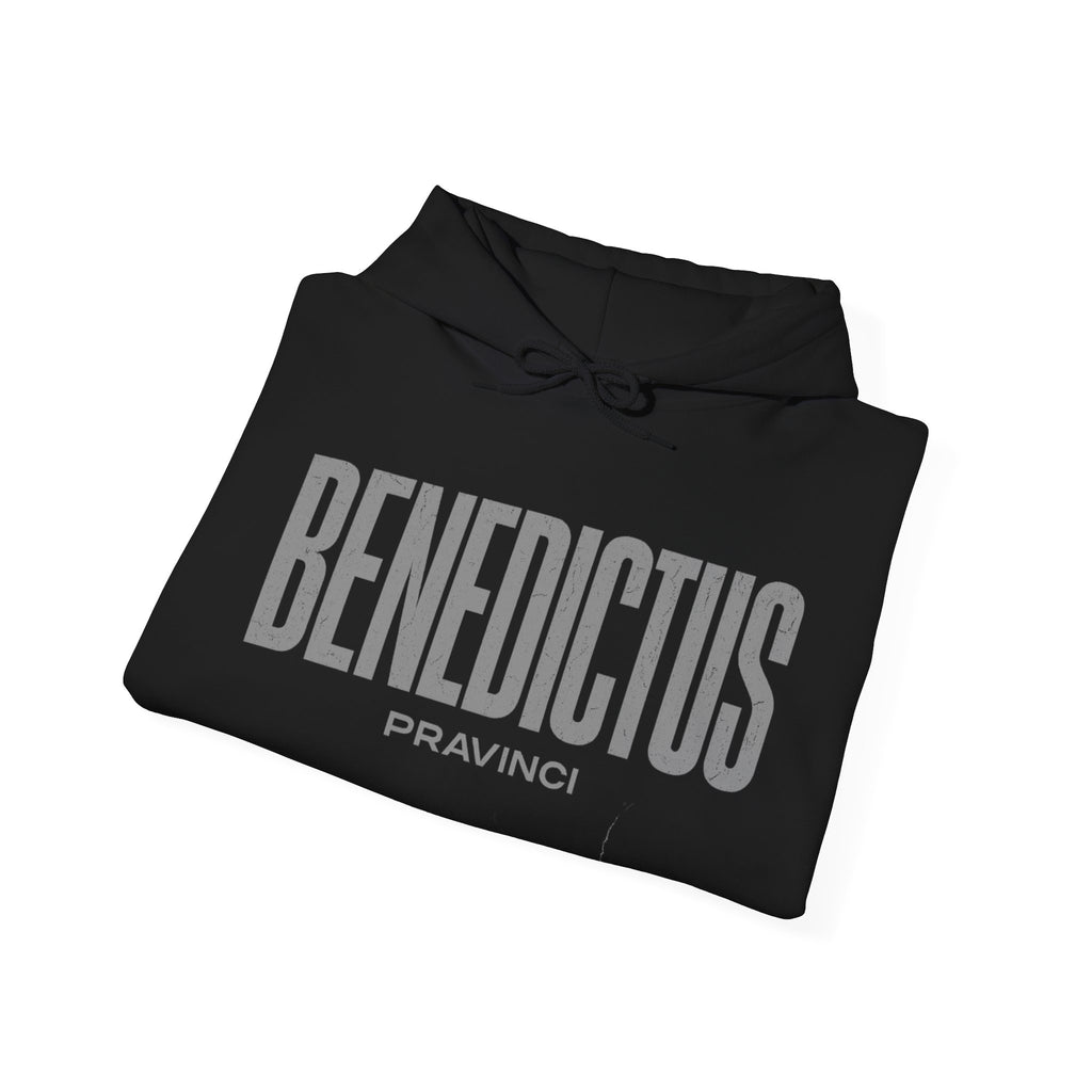 Pravinci Benedictus Labor Monocromia – Black Hooded Sweatshirt