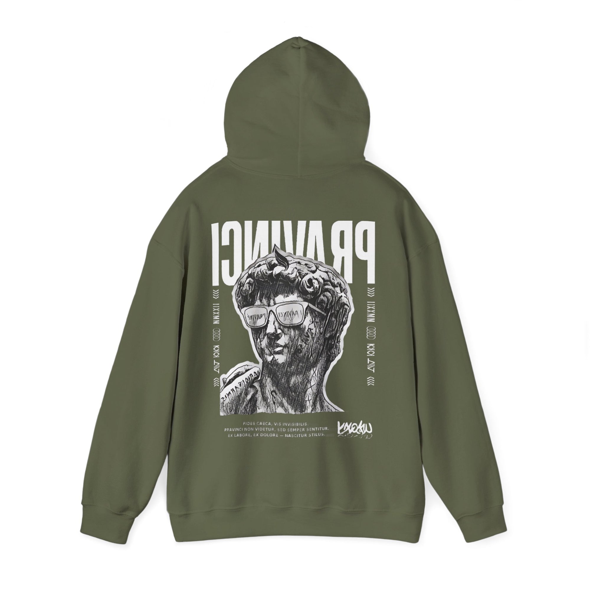 Pravinci Caecifides Monocromia – Olive Green Hooded Sweatshirt