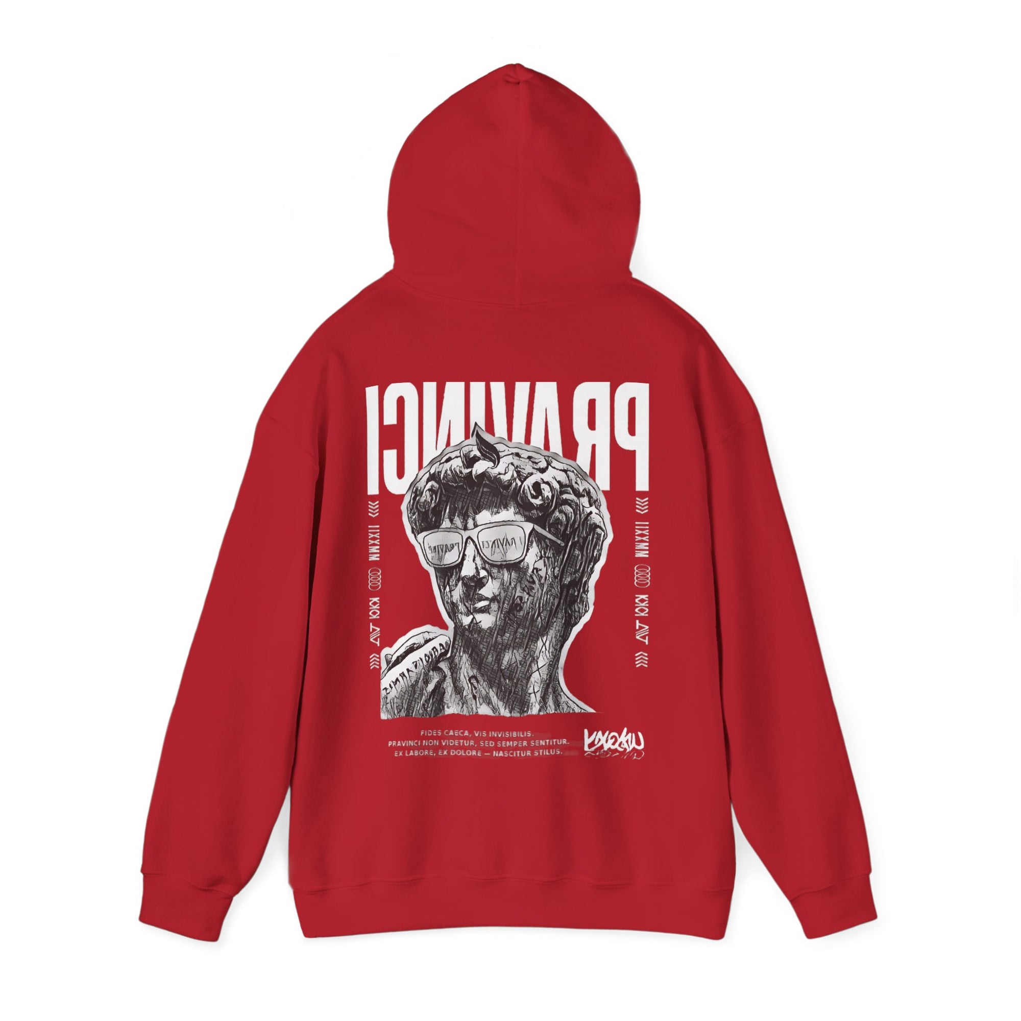 Pravinci Caecifides Monocromia – Cherry Red Hooded Sweatshirt