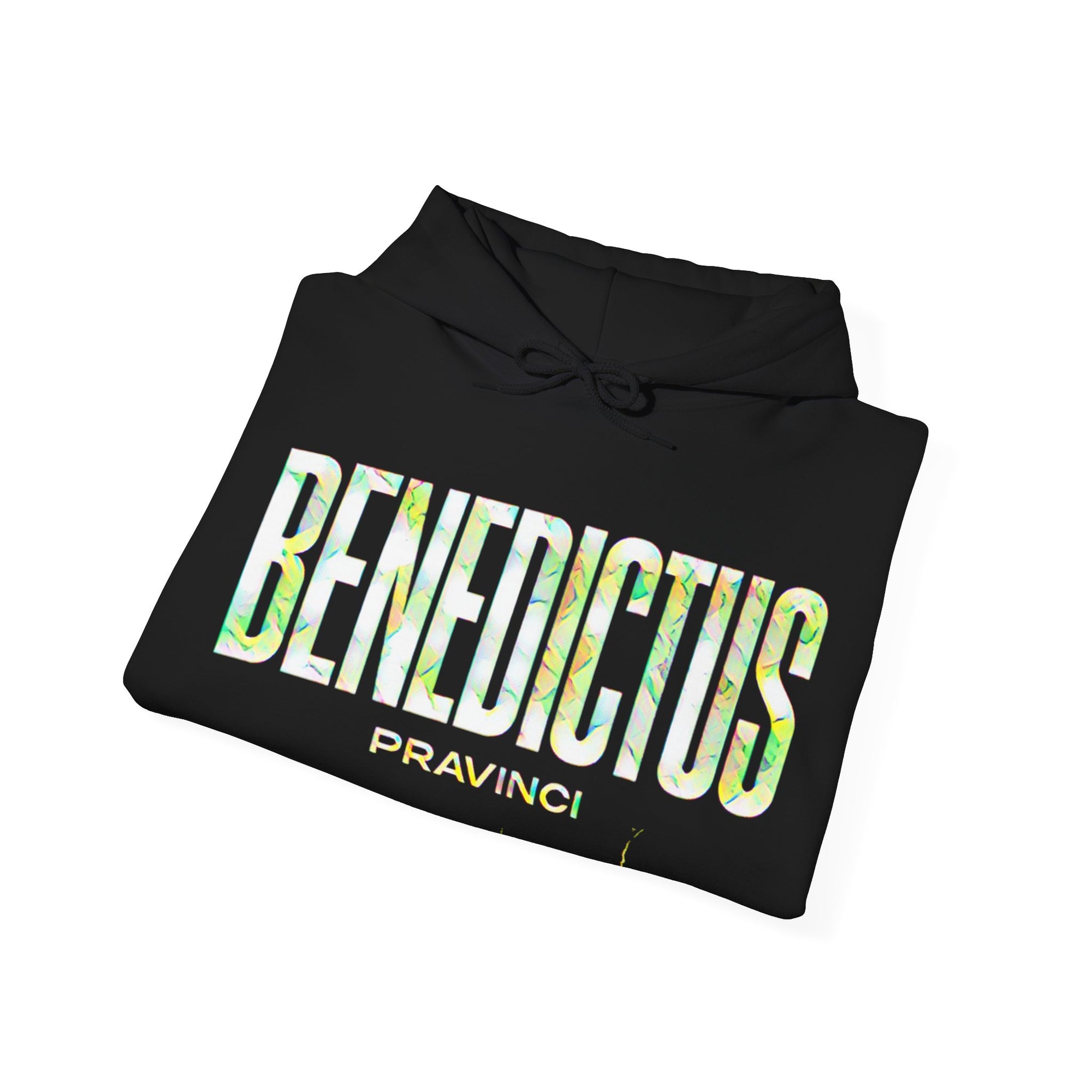 Pravinci Benedictus Labor Iridescente – Black Hooded Sweatshirt