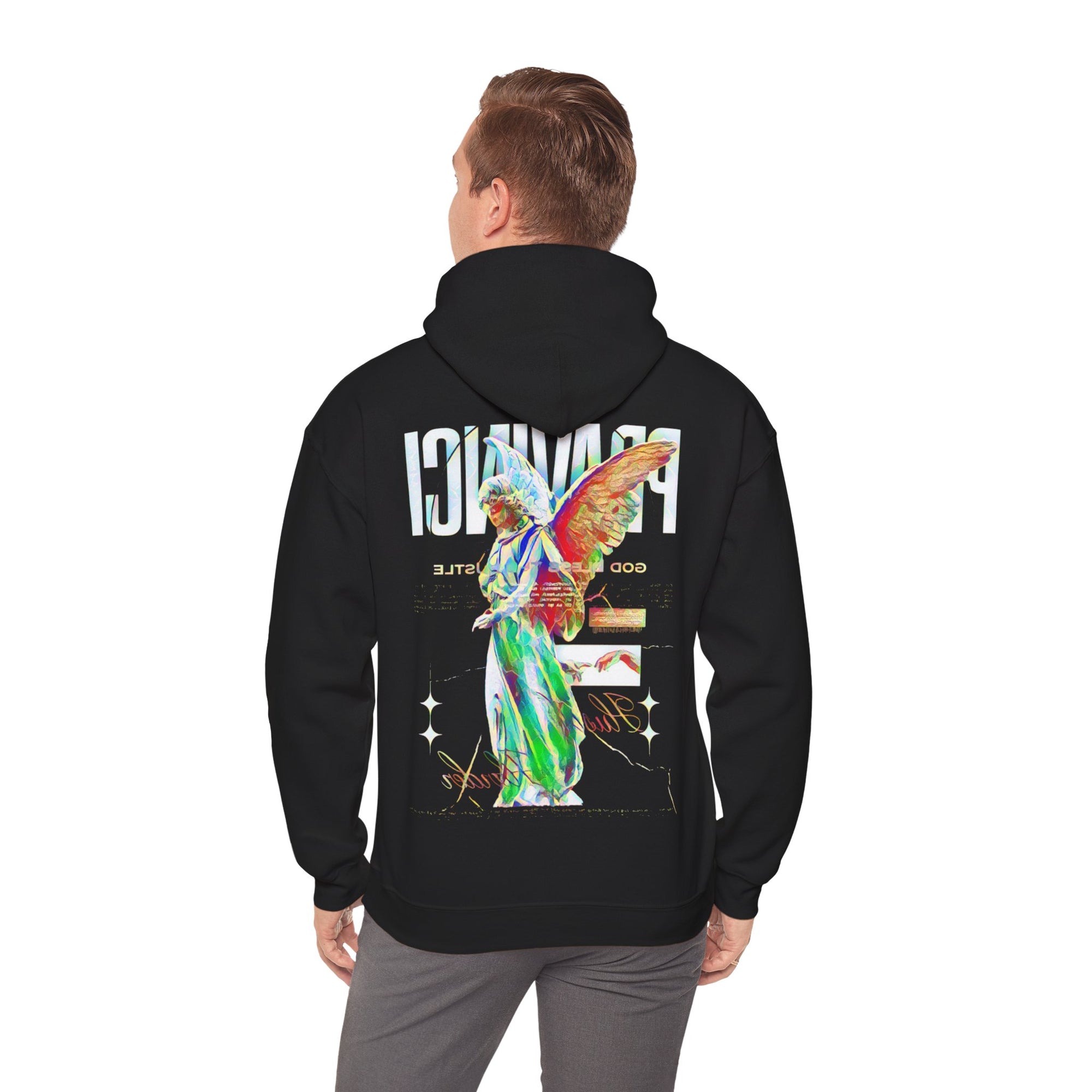Pravinci Benedictus Labor Iridescente – Black Hooded Sweatshirt