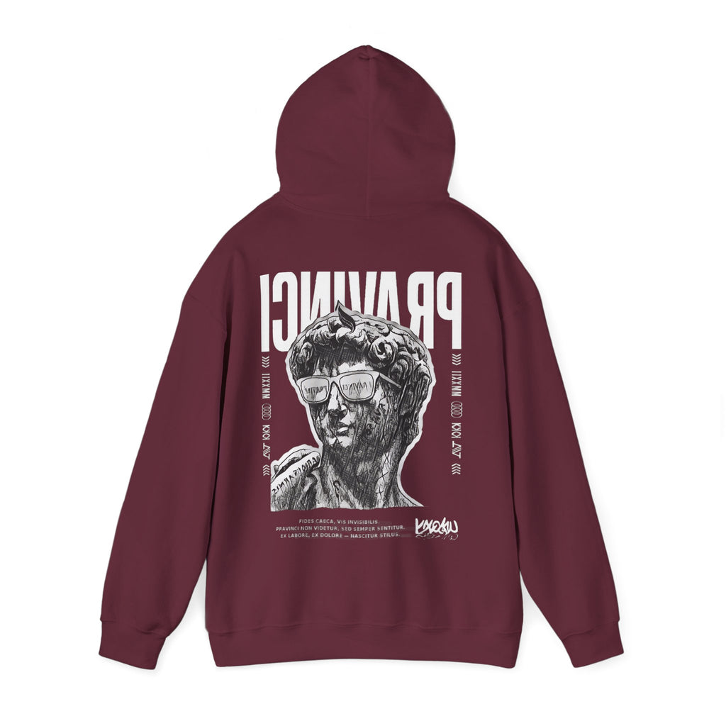 Pravinci Caecifides Monocromia – Maroon Hooded Sweatshirt