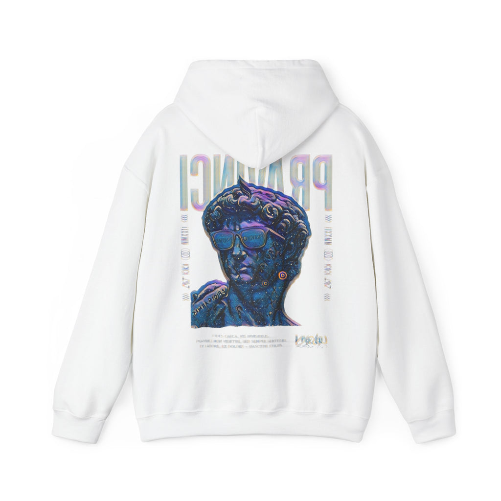 Pravinci Caecifides Iridescente – White Hooded Sweatshirt