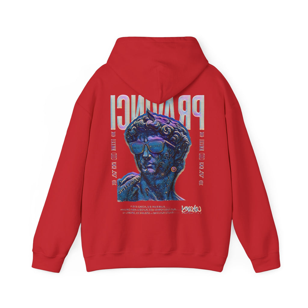 Pravinci Caecifides Iridescente – Red Hooded Sweatshirt