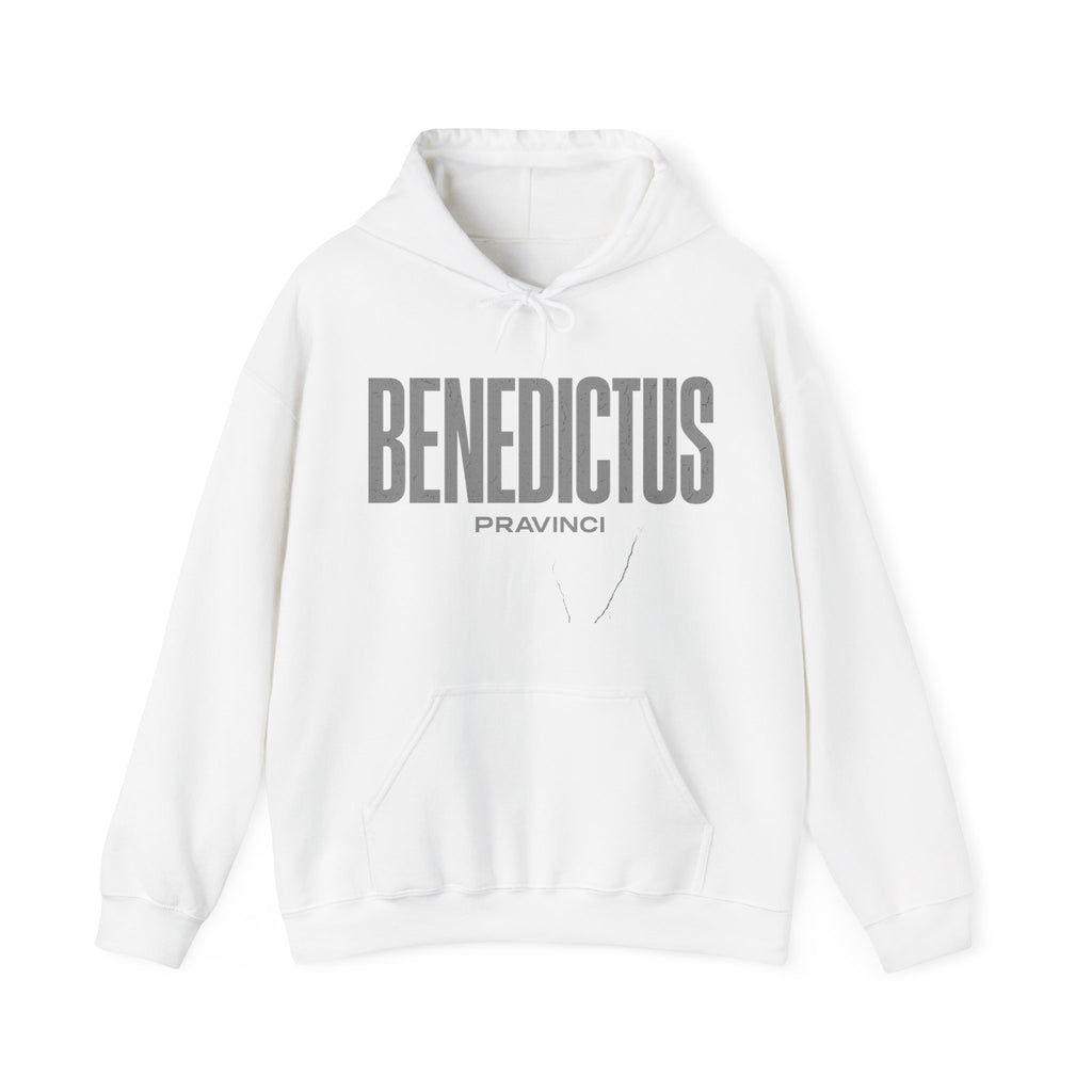 Pravinci Benedictus Labor Monocromia – White Hooded Sweatshirt
