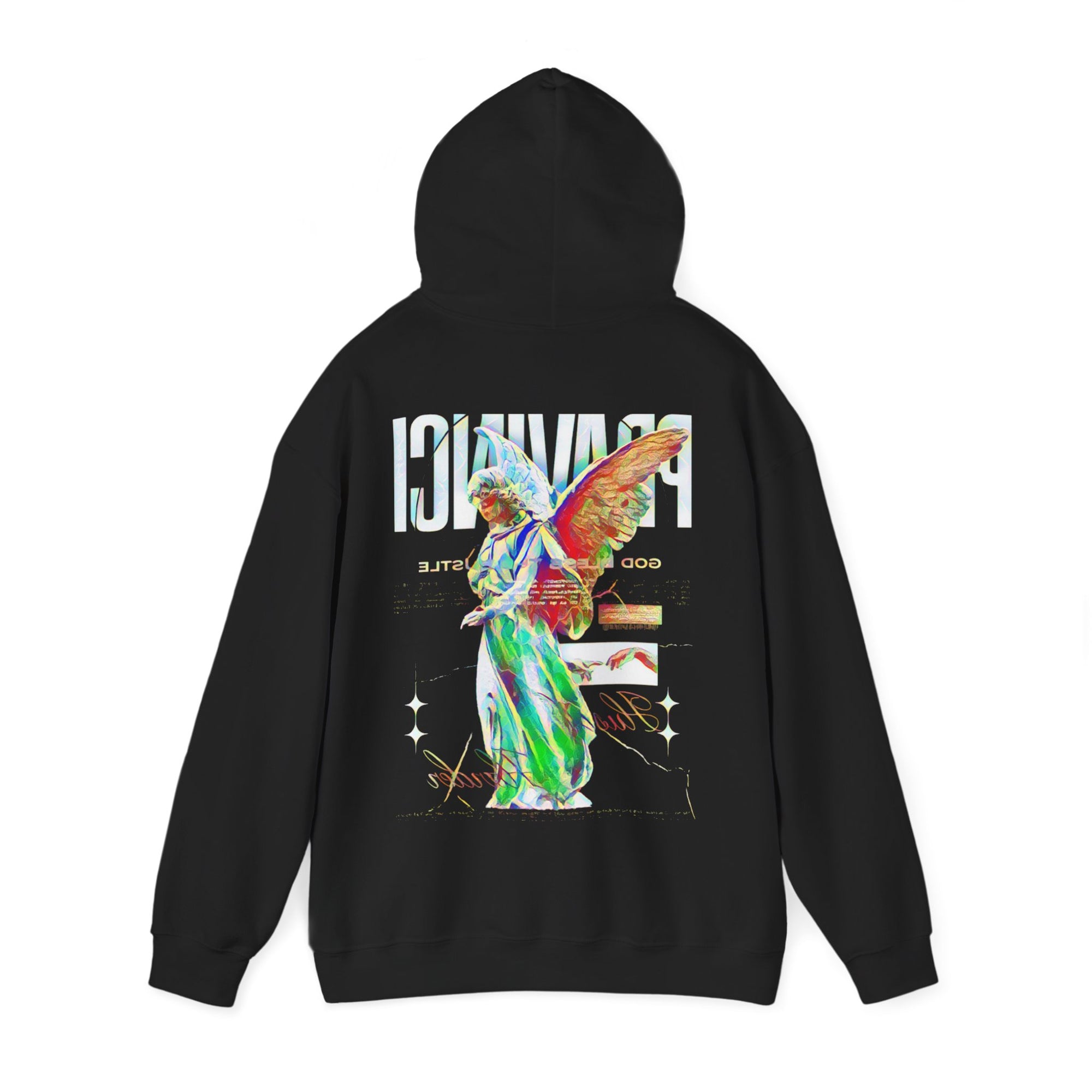 Pravinci Benedictus Labor Iridescente – Black Hooded Sweatshirt