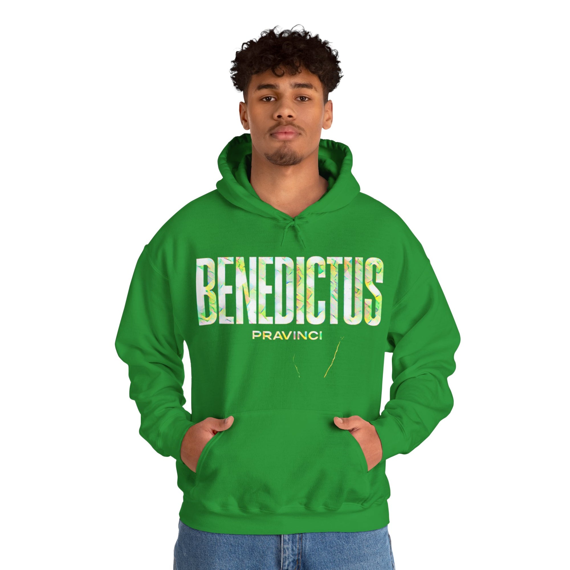 Pravinci Benedictus Labor Iridescente – Green Hooded Sweatshirt