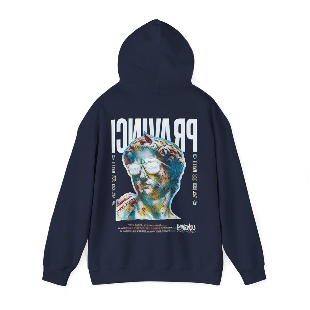 Pravinci Caecifides Iridescente – Navy Blue Hooded Sweatshirt