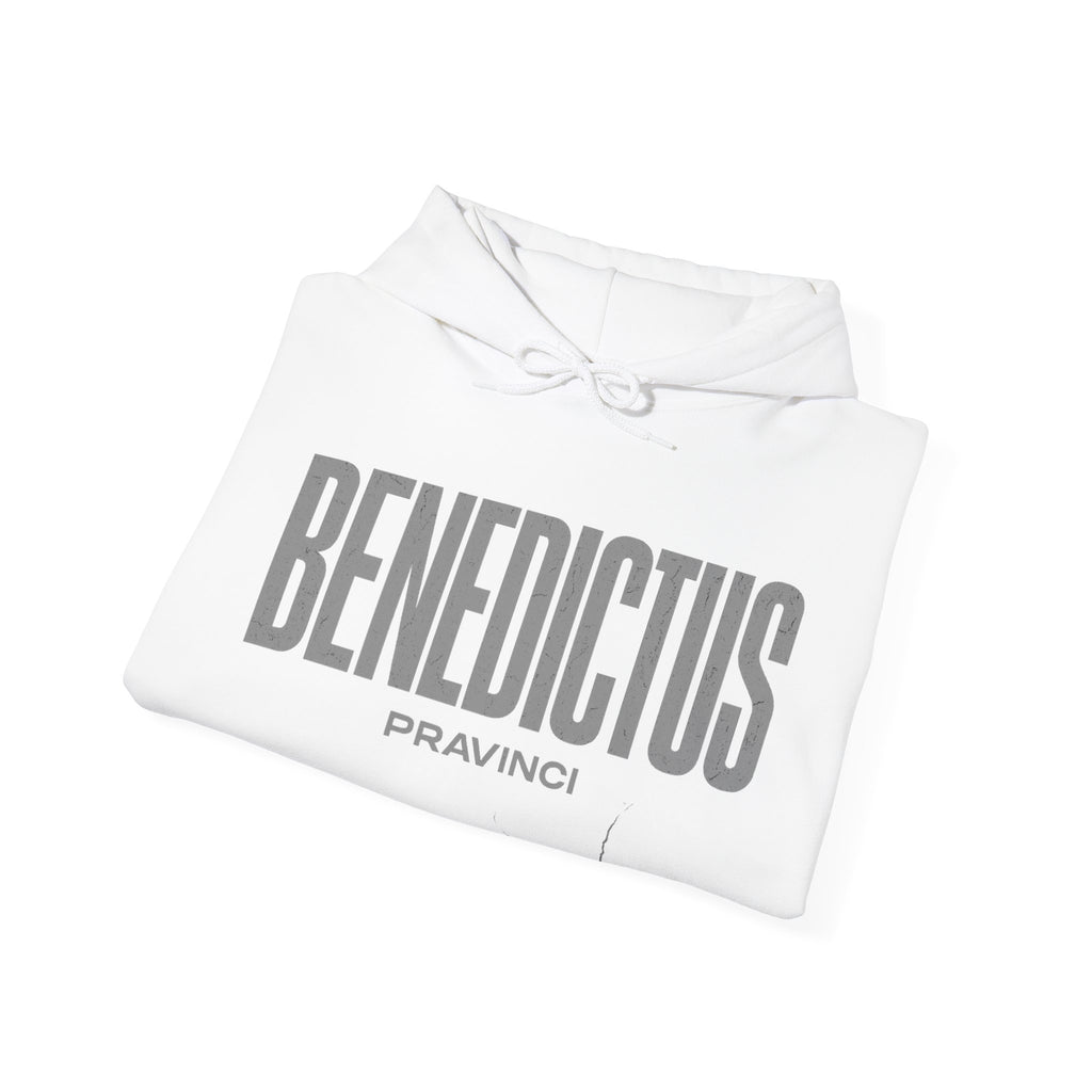 Pravinci Benedictus Labor Monocromia – White Hooded Sweatshirt