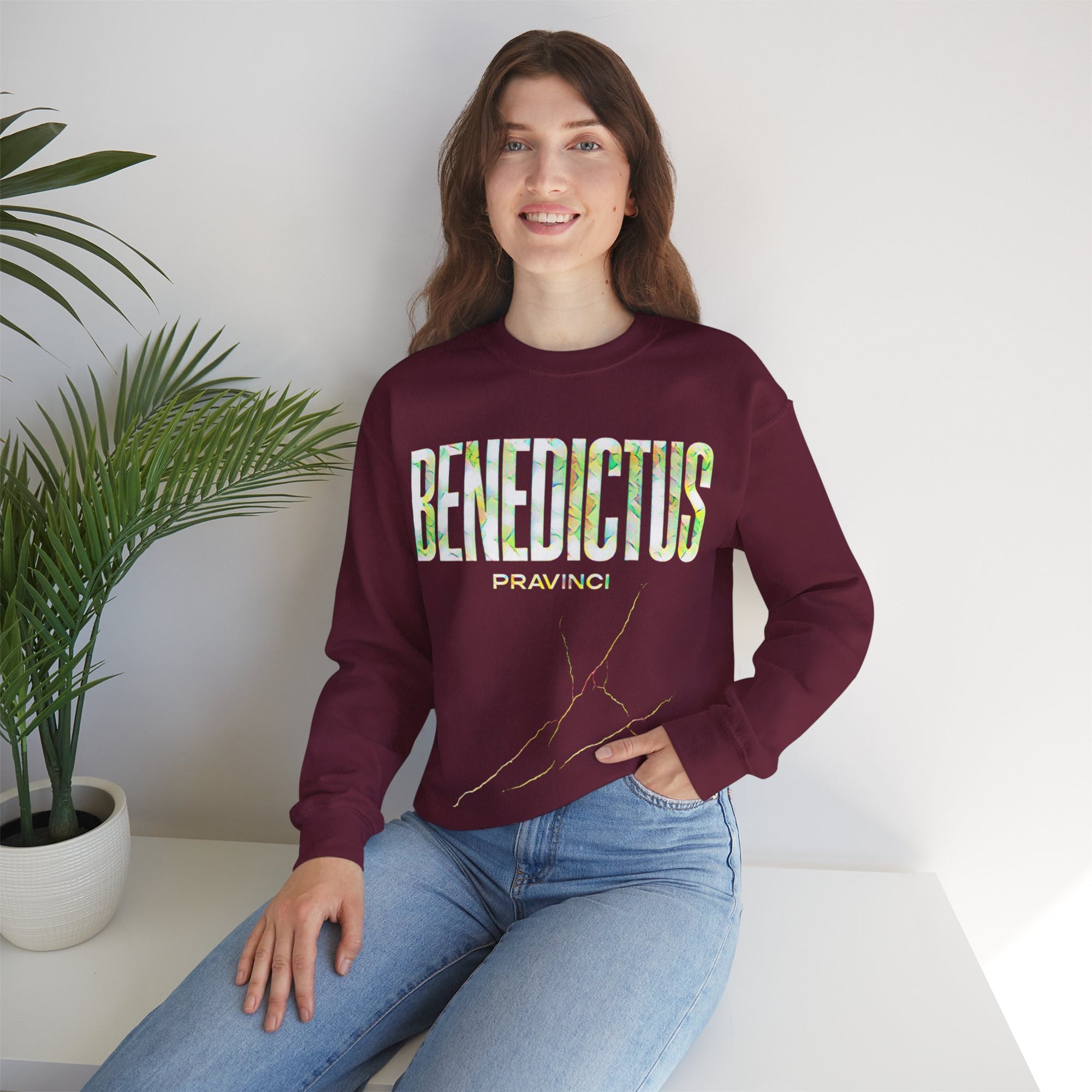 Pravinci Benedictus Labor Iridescente – Maroon Sweatshirt