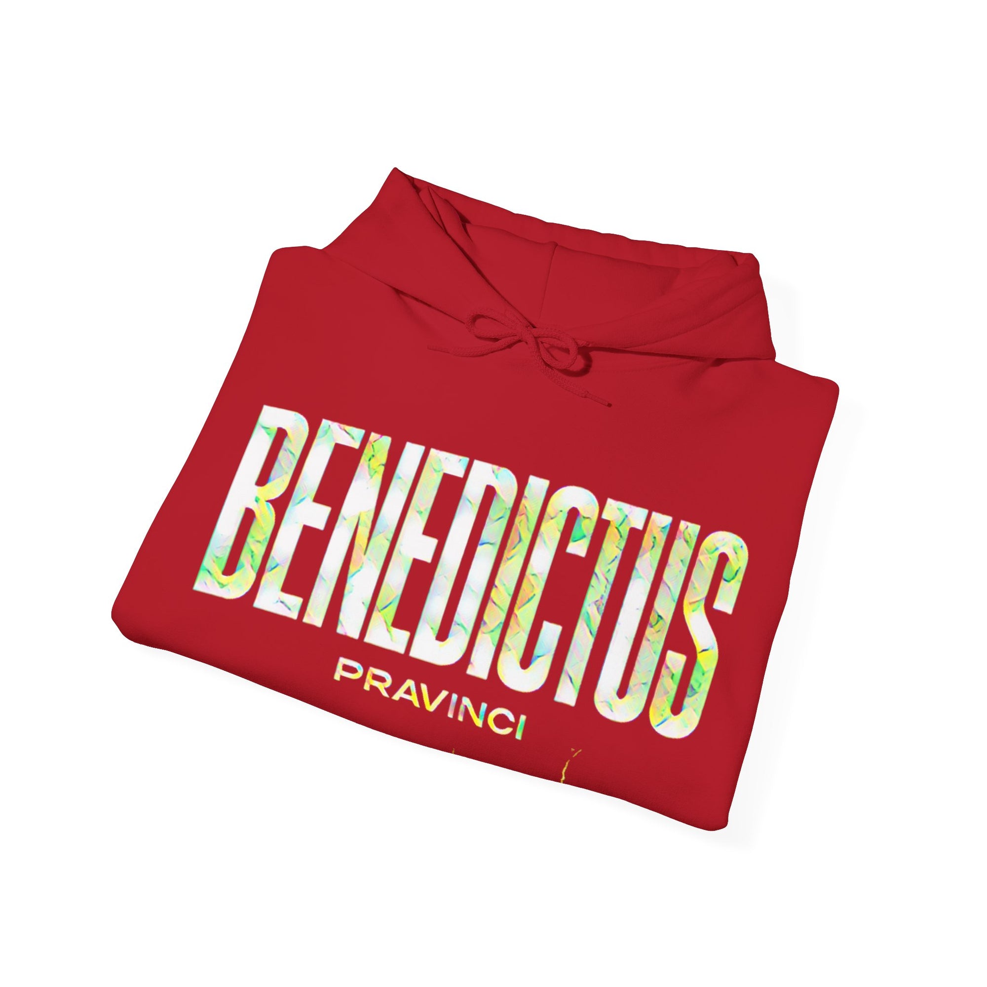 Pravinci Benedictus Labor Iridescente – Red Hooded Sweatshirt