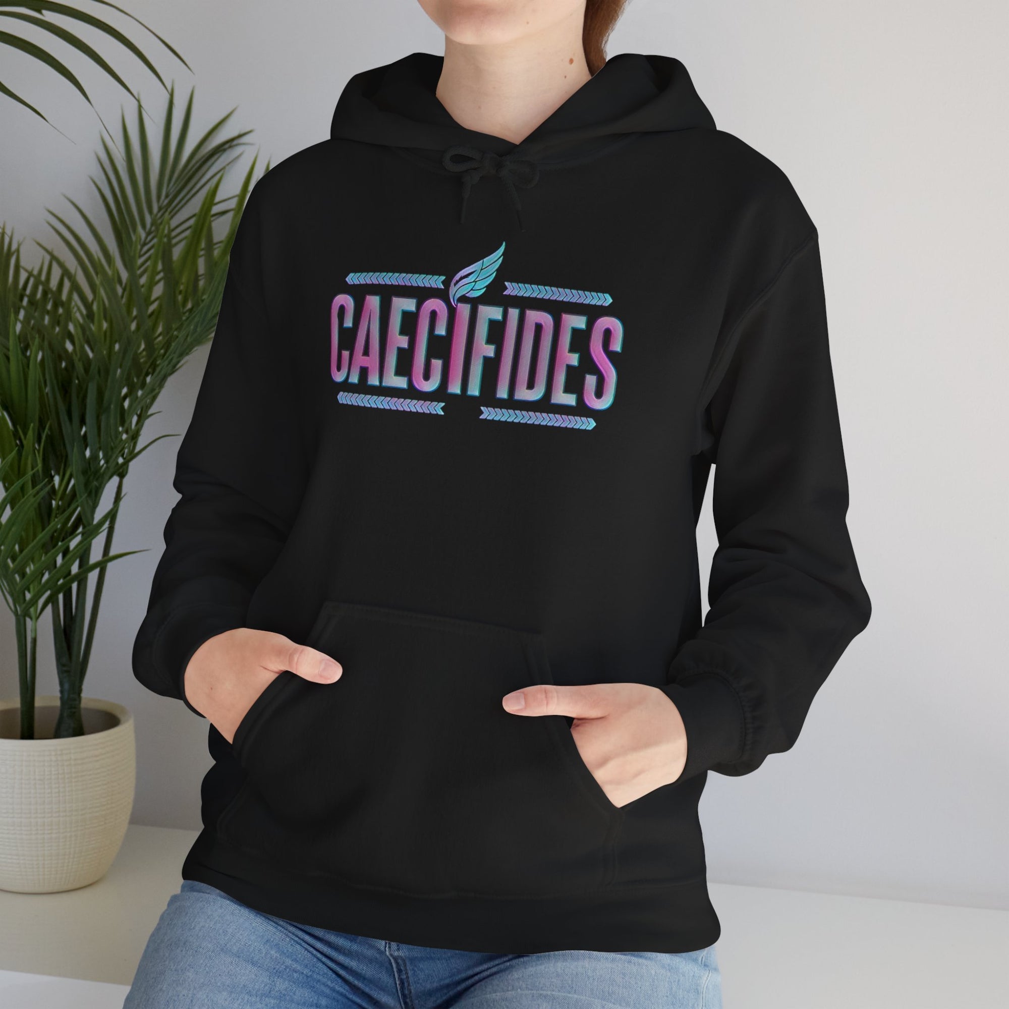 Pravinci Caecifides Iridescente – Black Hooded Sweatshirt