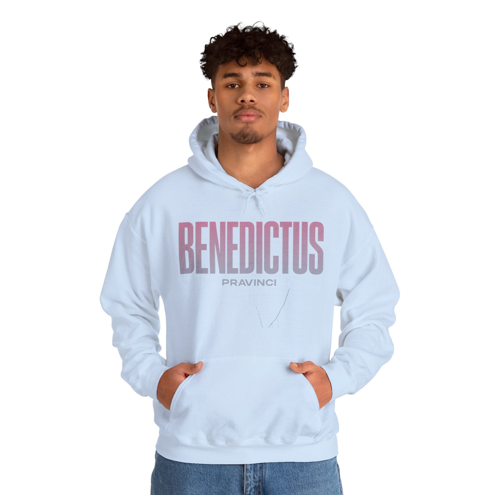 Pravinci Benedictus Labor Iridescente – Light Blue Hooded Sweatshirt