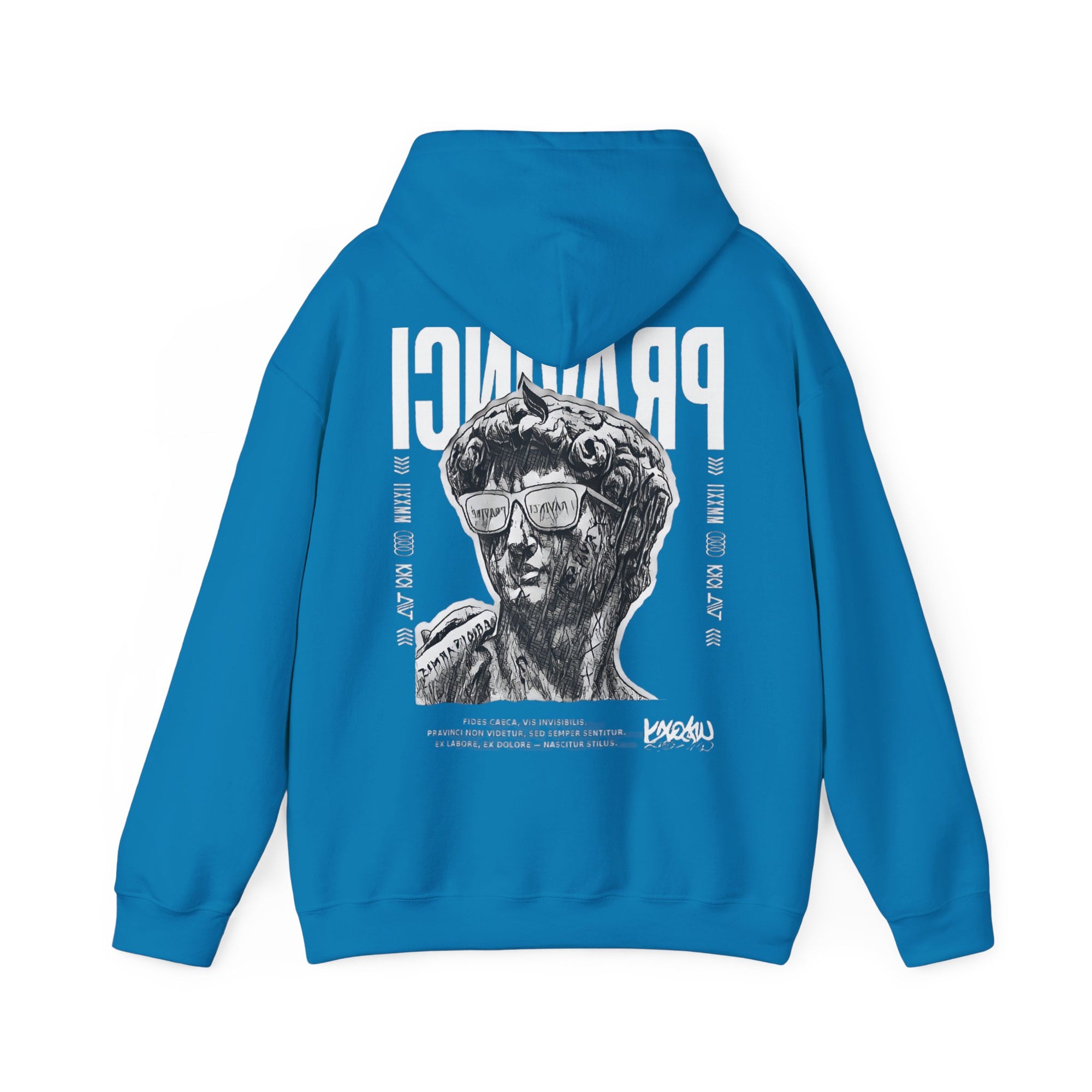 Pravinci Caecifides Monocromia – Sapphire Blue Hooded Sweatshirt