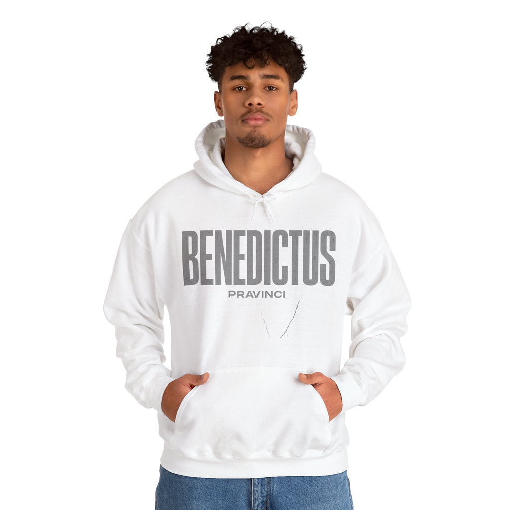 Pravinci Benedictus Labor Monocromia – White Hooded Sweatshirt