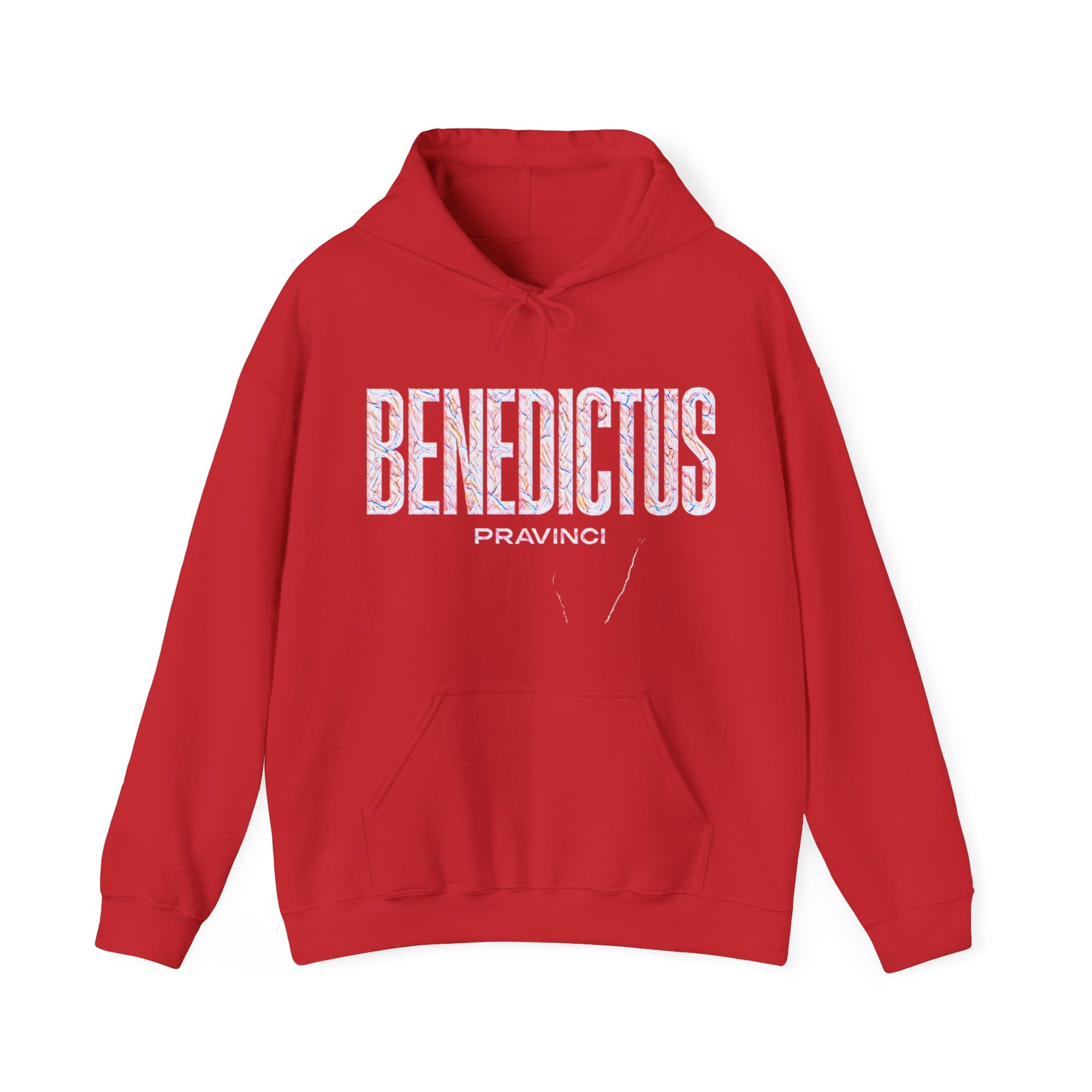 Pravinci Benedictus Labor Iridescente – Red Hooded Sweatshirt
