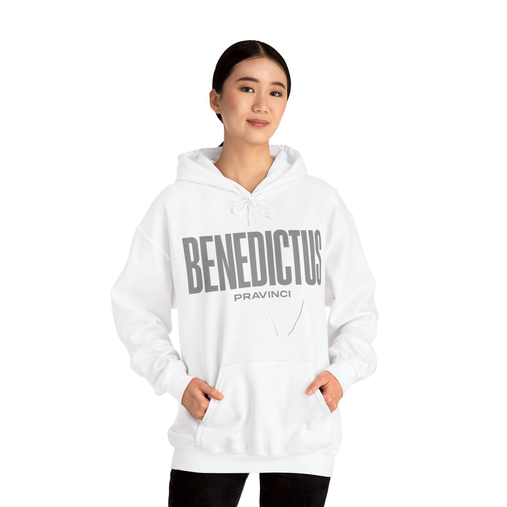 Pravinci Benedictus Labor Monocromia – White Hooded Sweatshirt